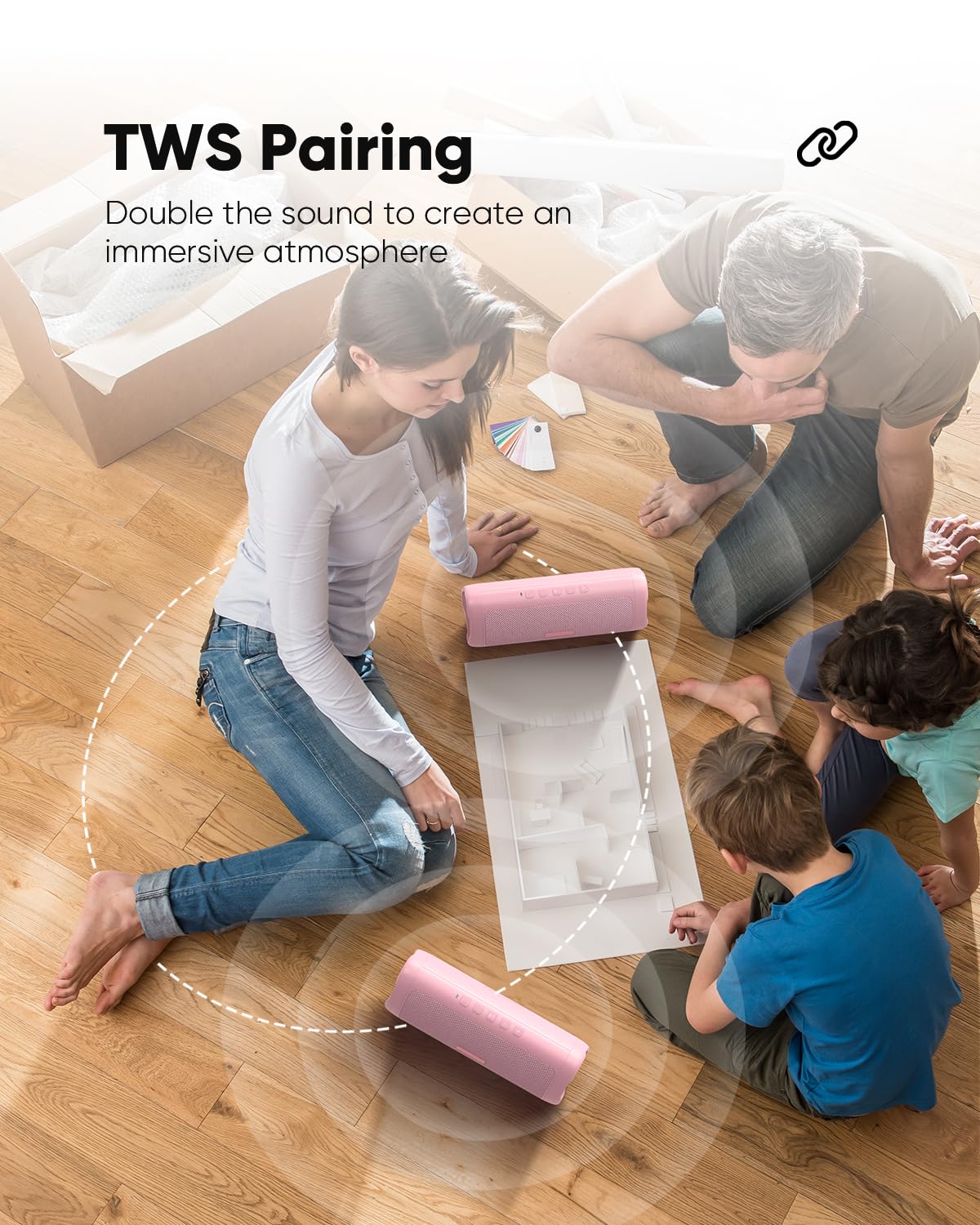 Bluetooth Speaker TWS Pair IPX5 Waterproof Portable 20H
