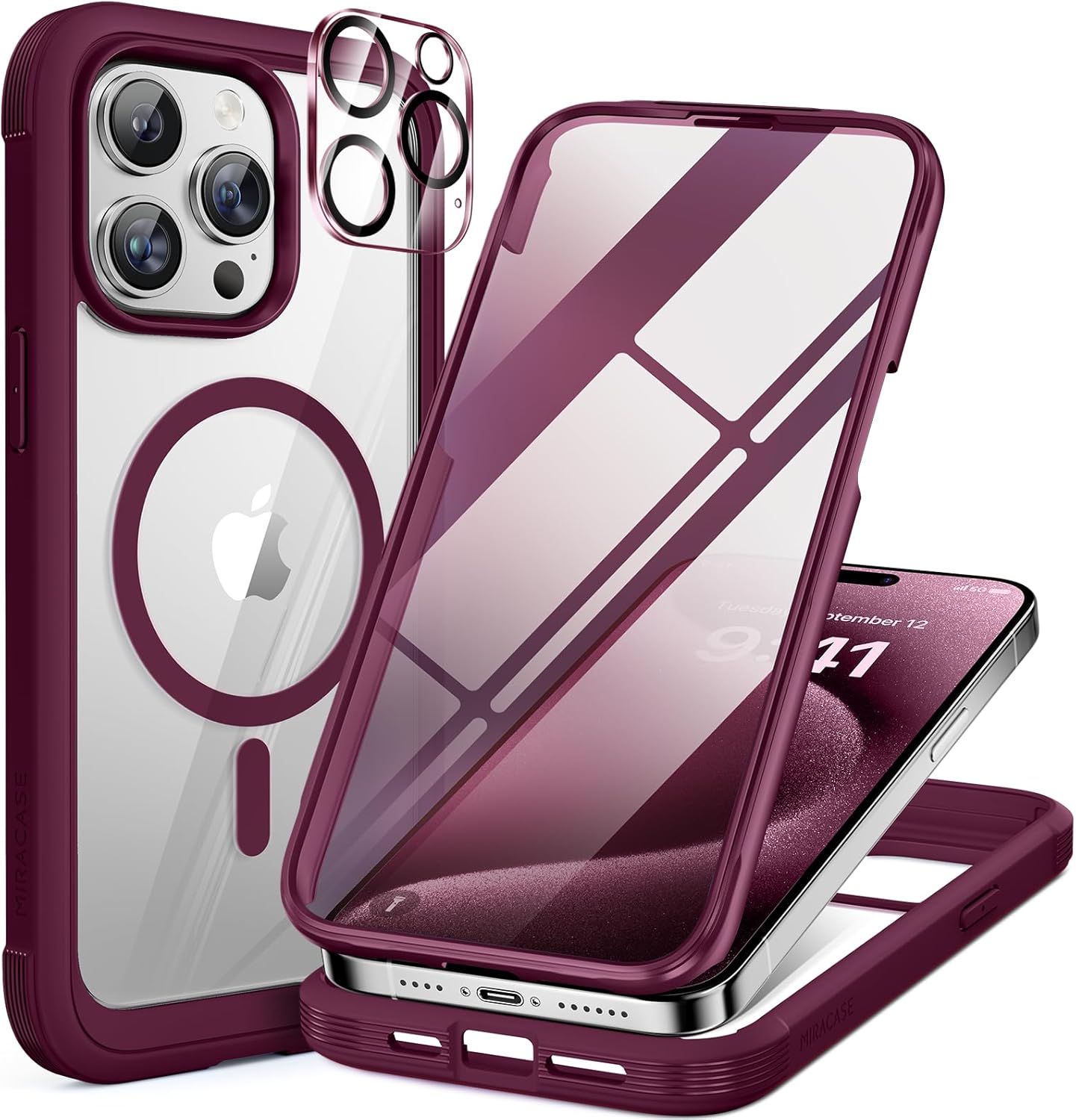 Miracase Glass Series iPhone 11 Rugged Case 6.1 9H Purple