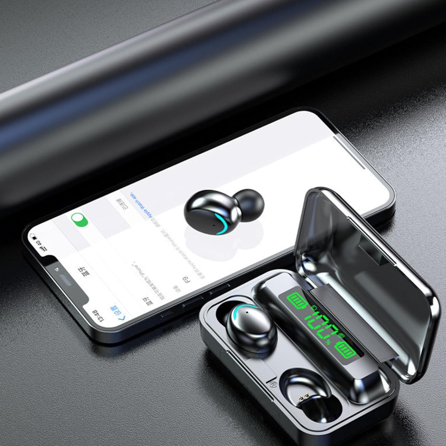 Wireless Earbuds Bluetooth 5.3 Noise Cancelling LED Case