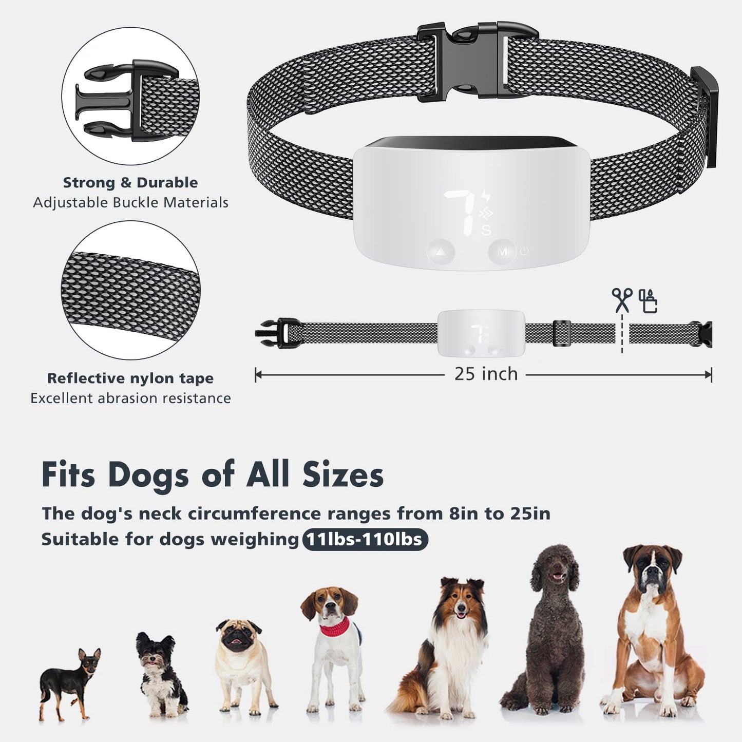Rechargeable Anti Barking Collar for Dogs with Adjustable Sensitivity