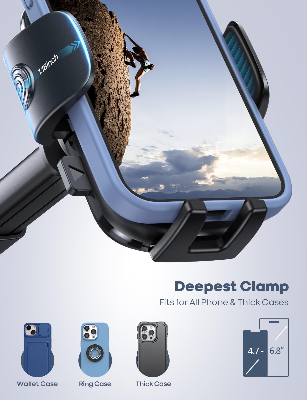 Lamicall Car Phone Holder 360 Degree Rotation Suction Mount