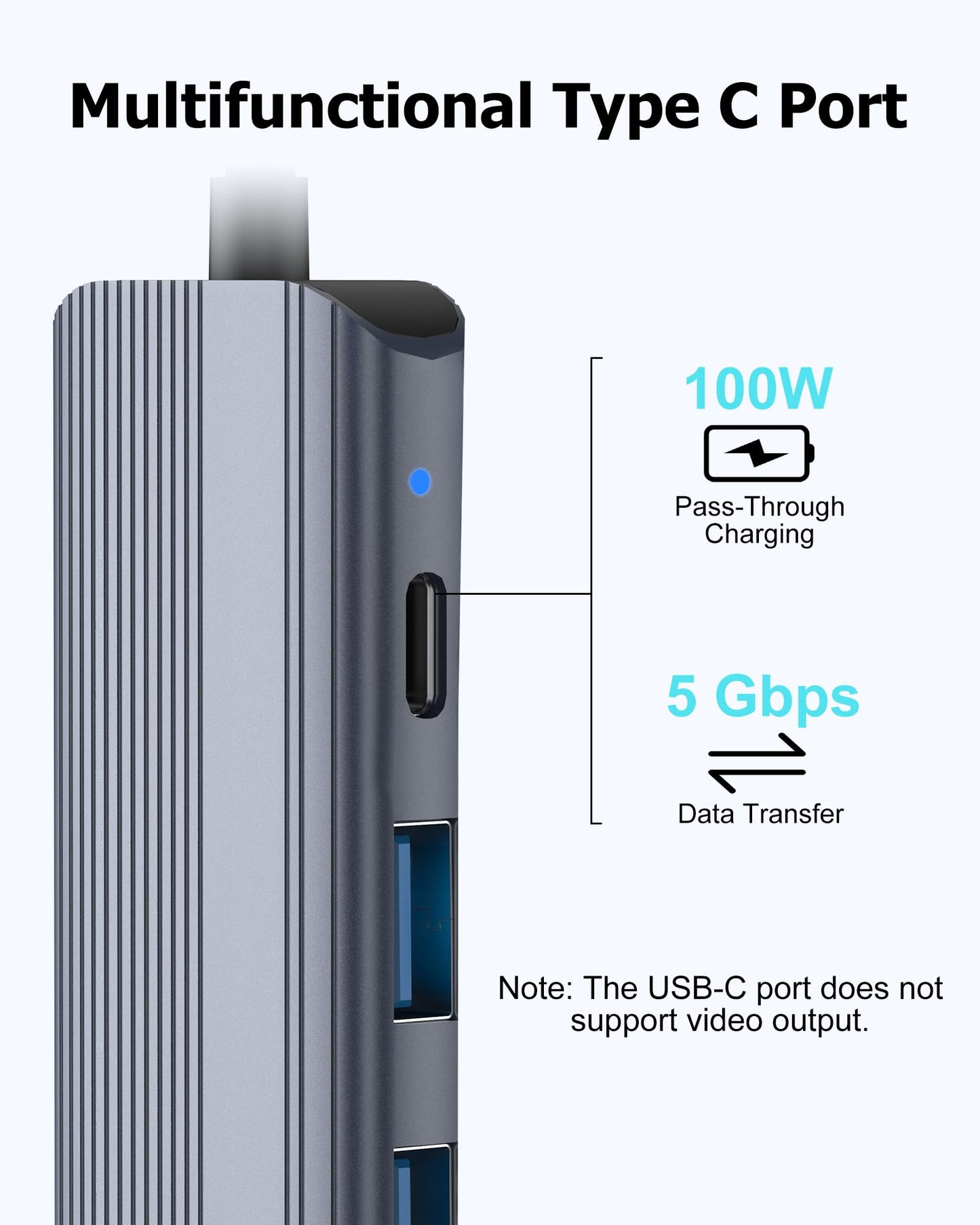USB C Hub Docking Station Dual 4K HDMI 60Hz With 100W PD