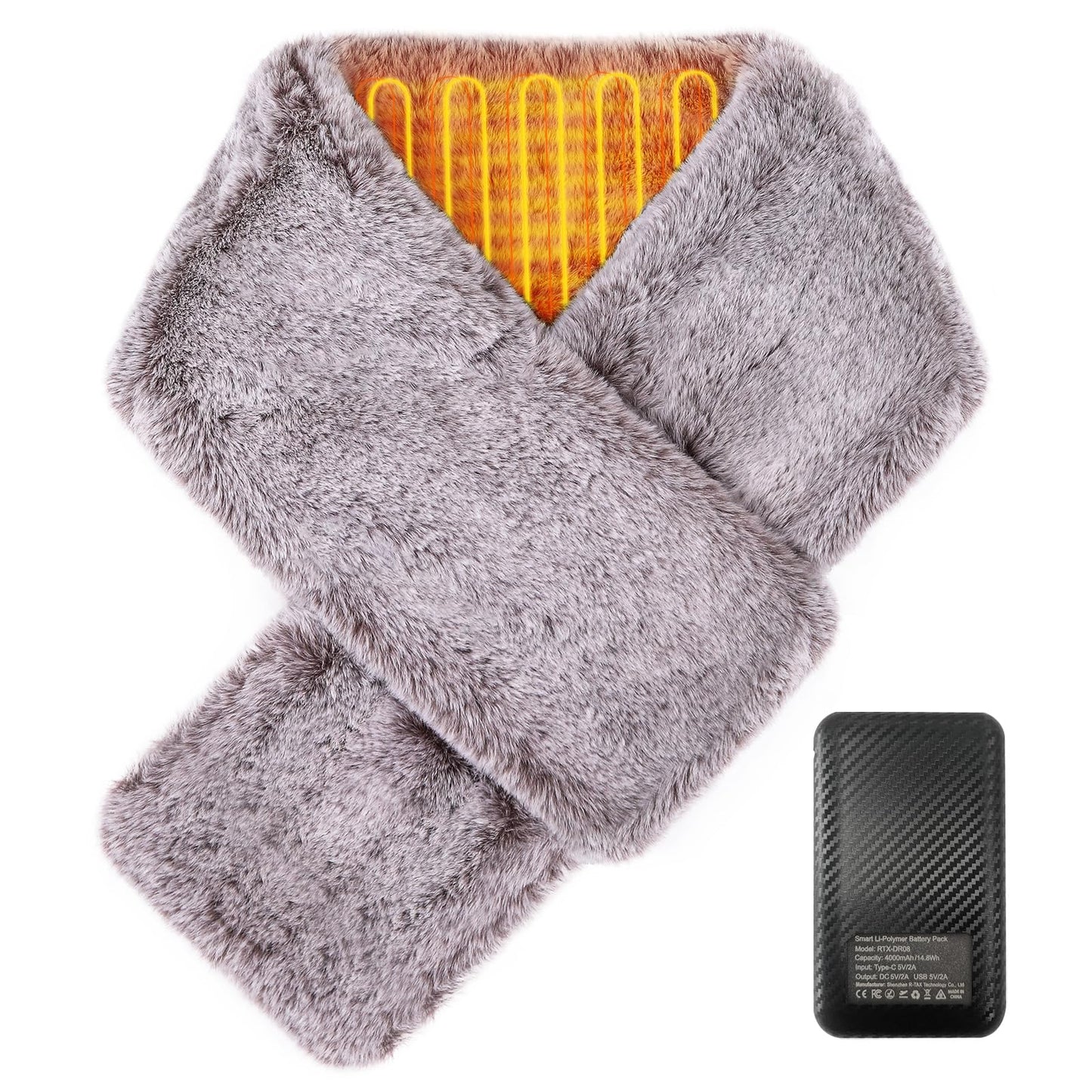 Heated Scarf for Women and Men Neck Warmer with Power Bank