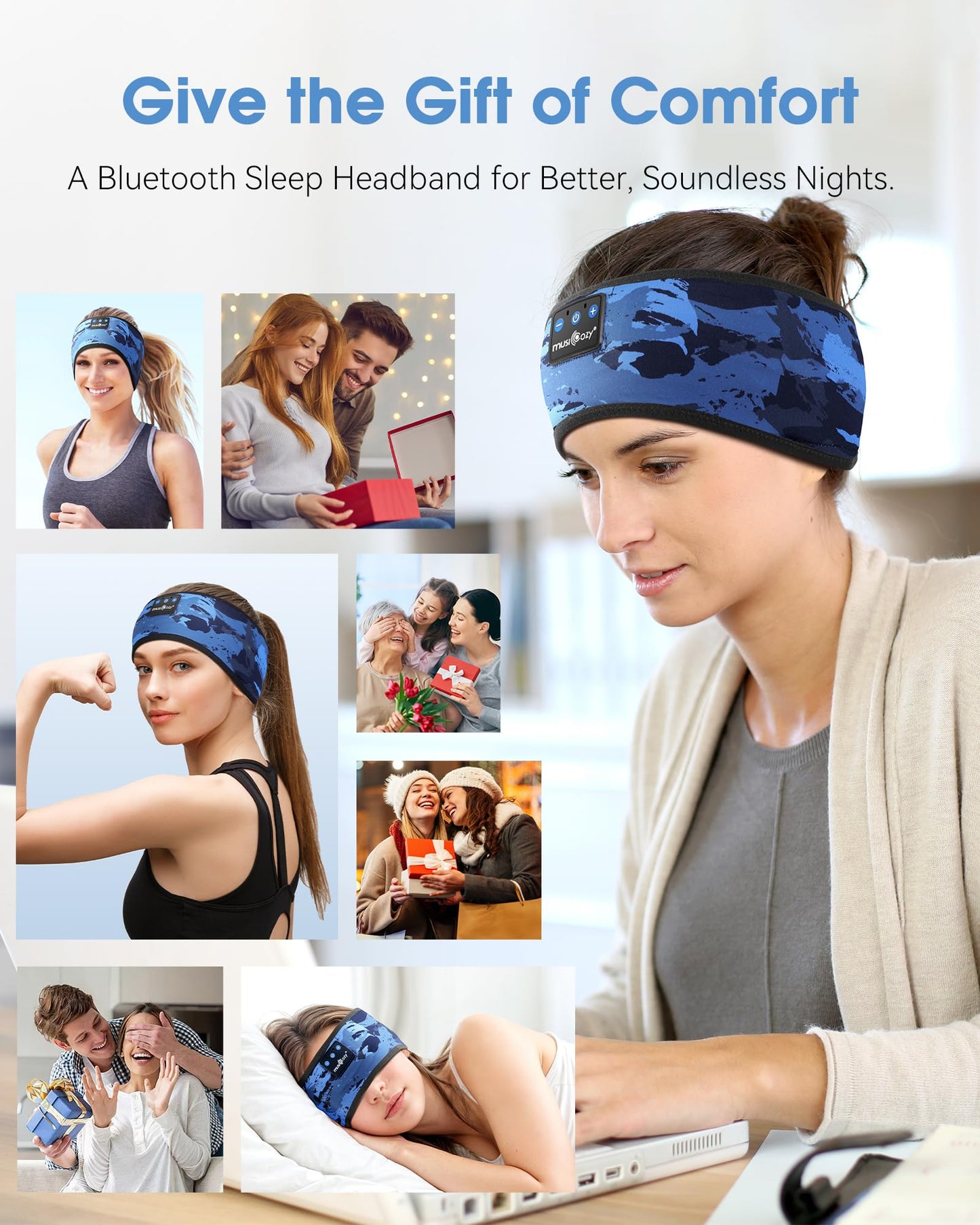 Sleep Headphones Headband Bluetooth 5.4 Wireless Earphones