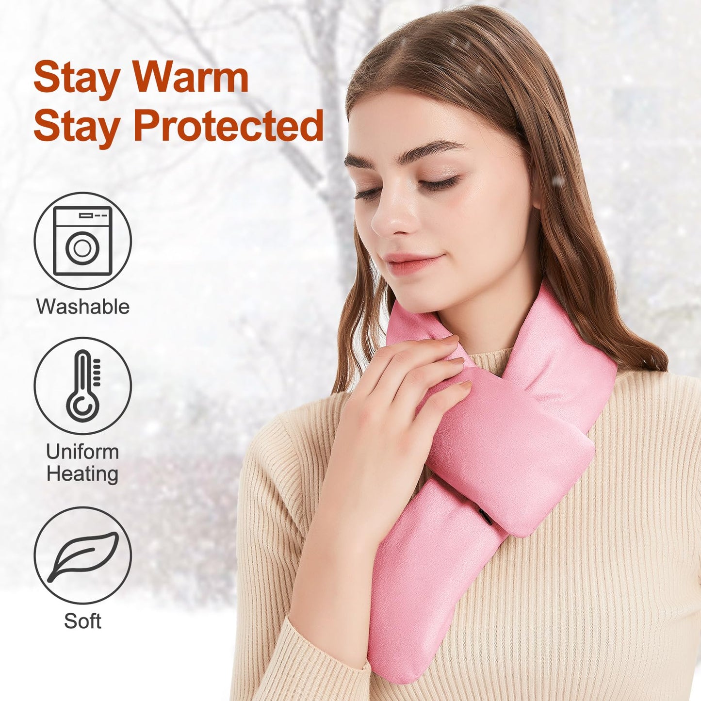 Heated Scarf for Women and Men Neck Warmer with Power Bank