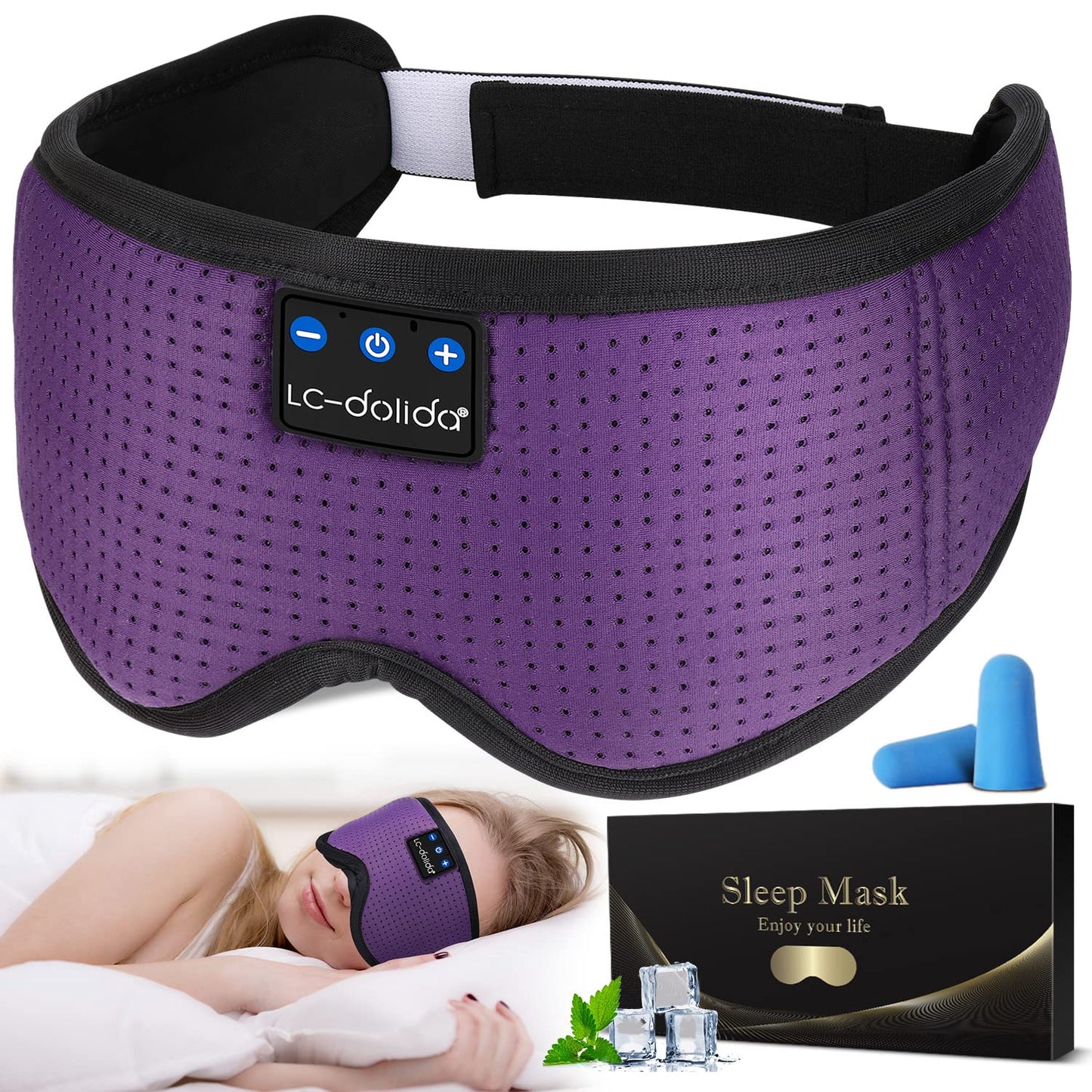 Sleep Headphones Bluetooth Eye Mask for Side Sleepers