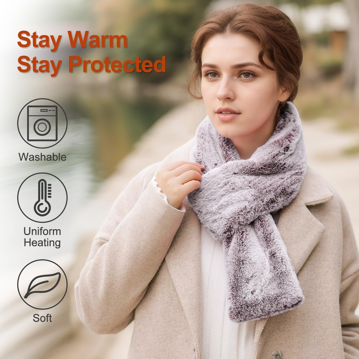 Heated Scarf for Women and Men Neck Warmer with Power Bank