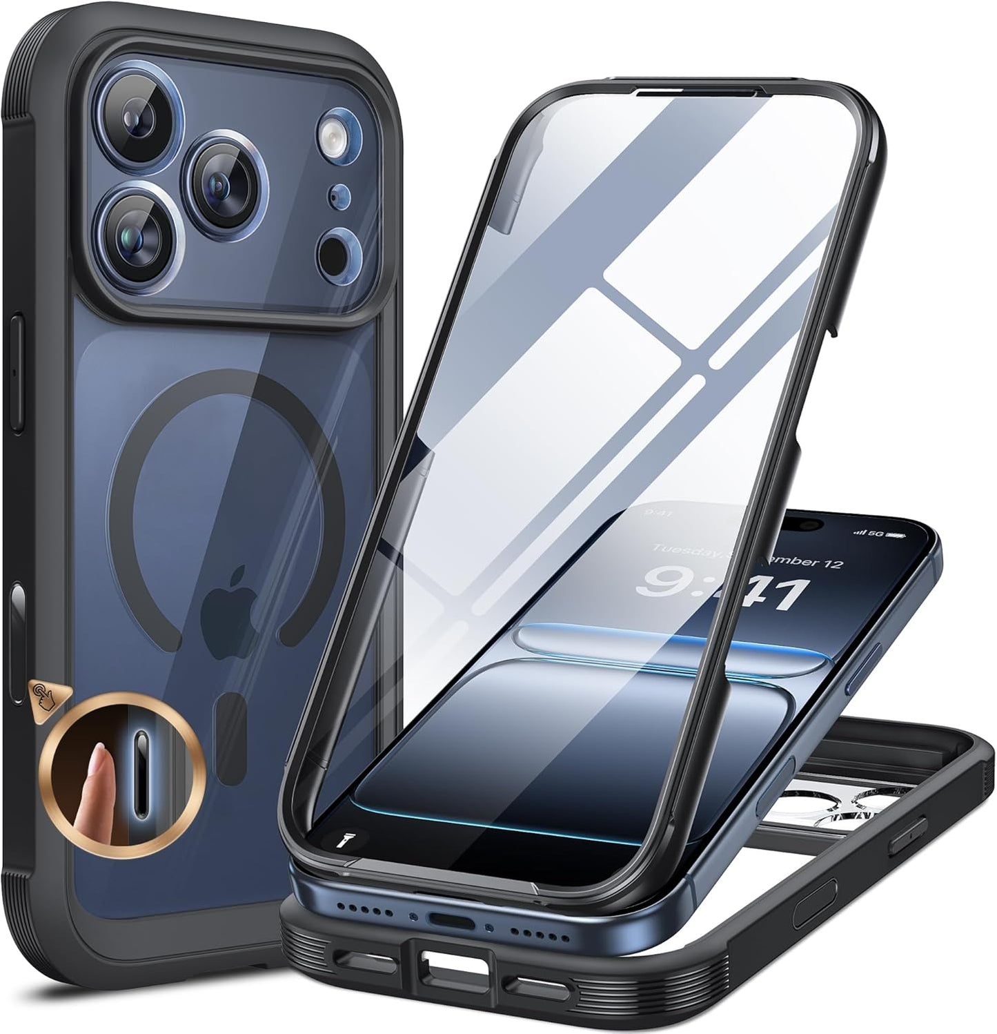 Miracase Glass Series iPhone 11 Rugged Case 6.1 9H Purple