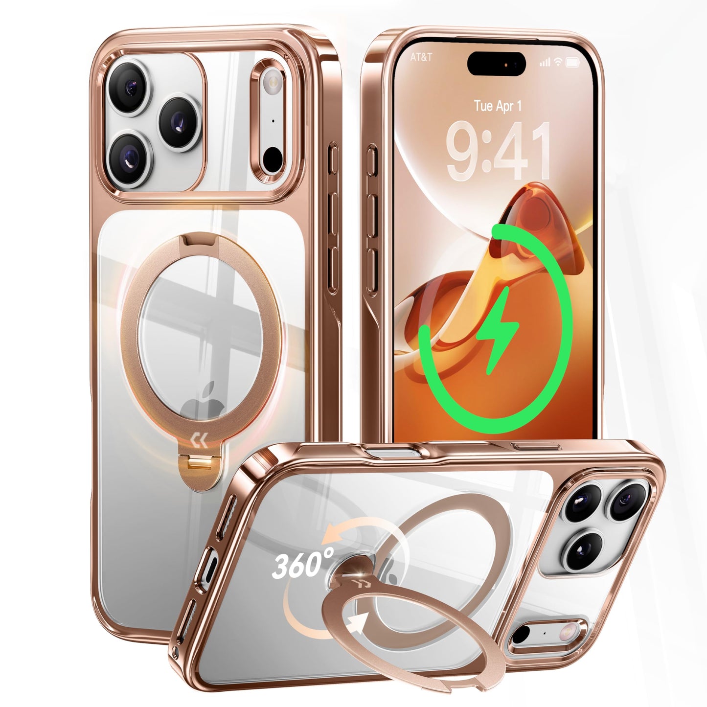Casekoo Cosmic Orange iPhone 17 Pro Max Case With Stand