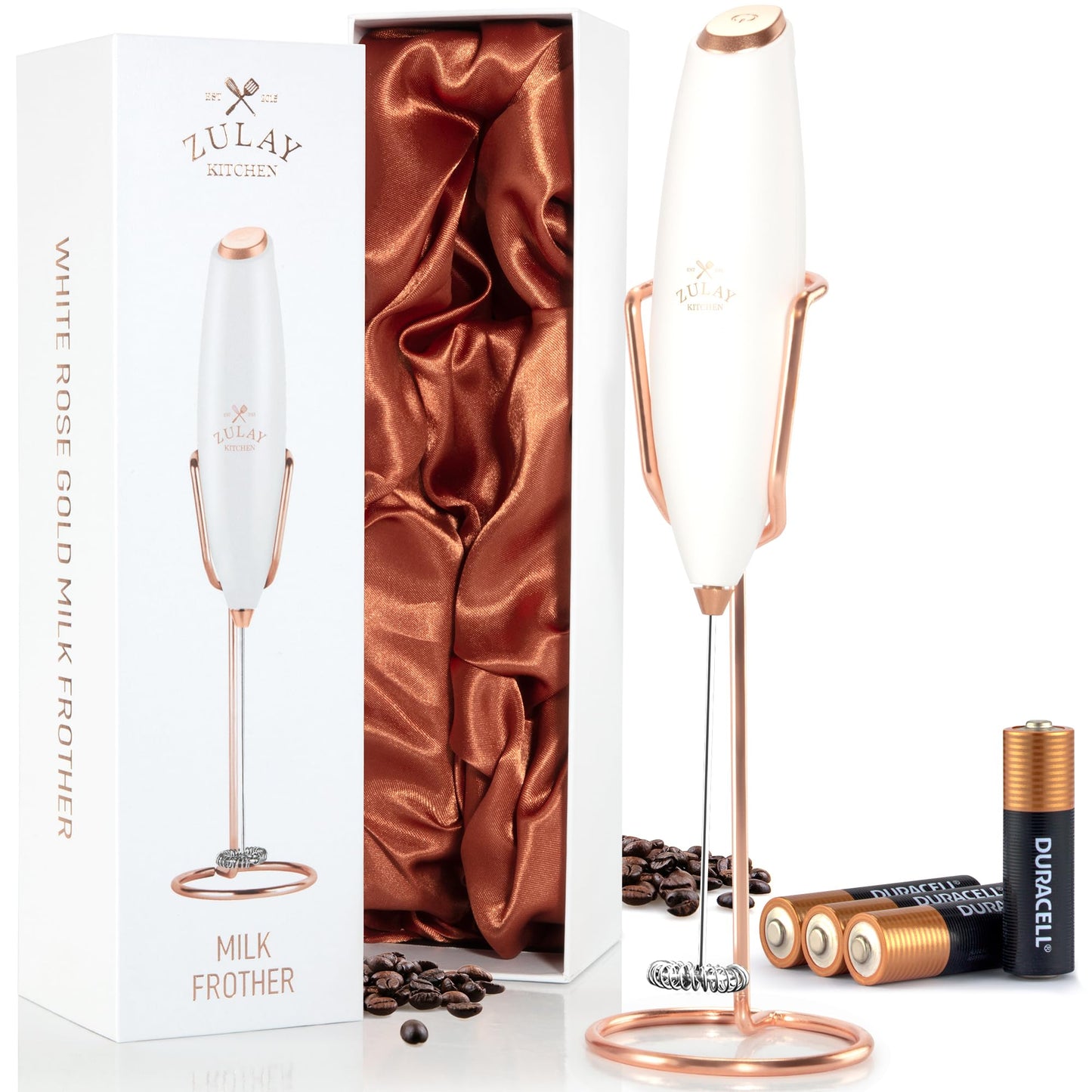 Zulay Milk Frother Wand Handheld Electric Whisk For Coffee