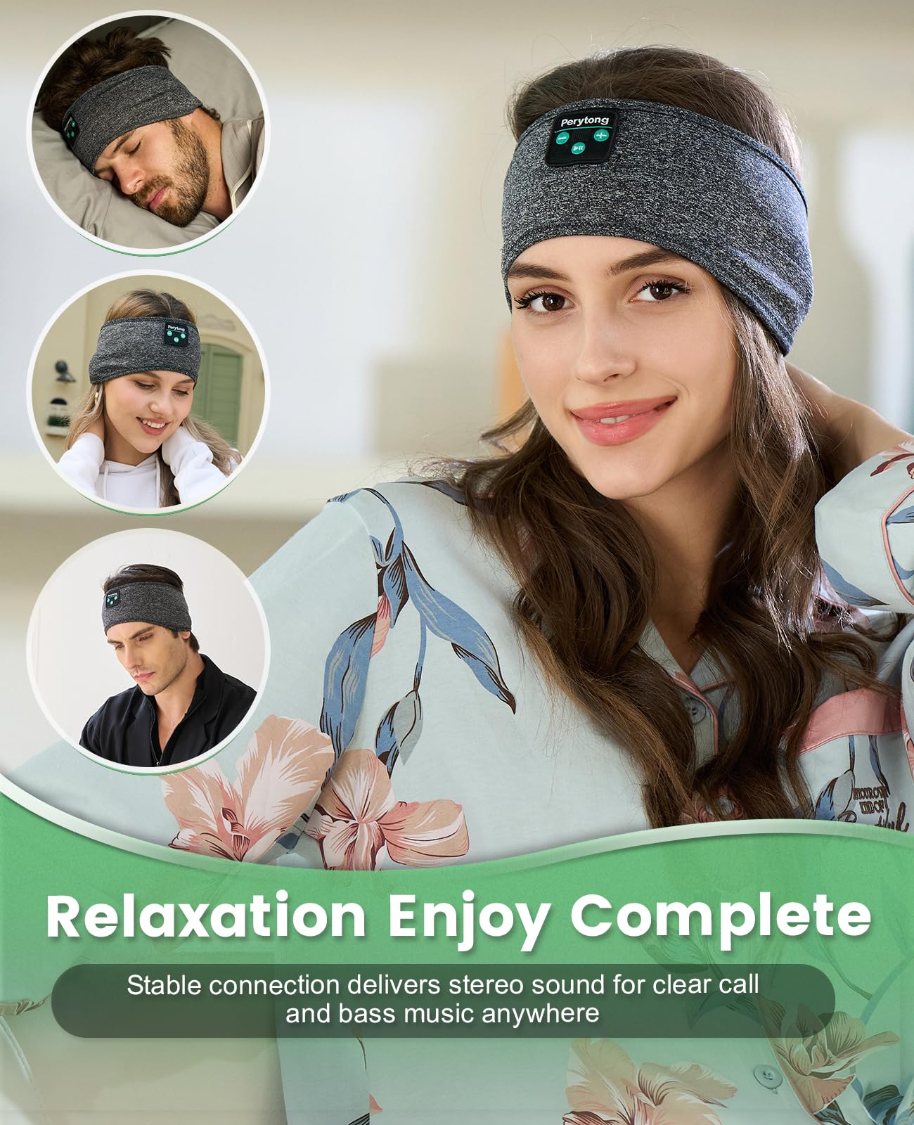 Perytong Sleep Headphones Wireless Bluetooth Headband