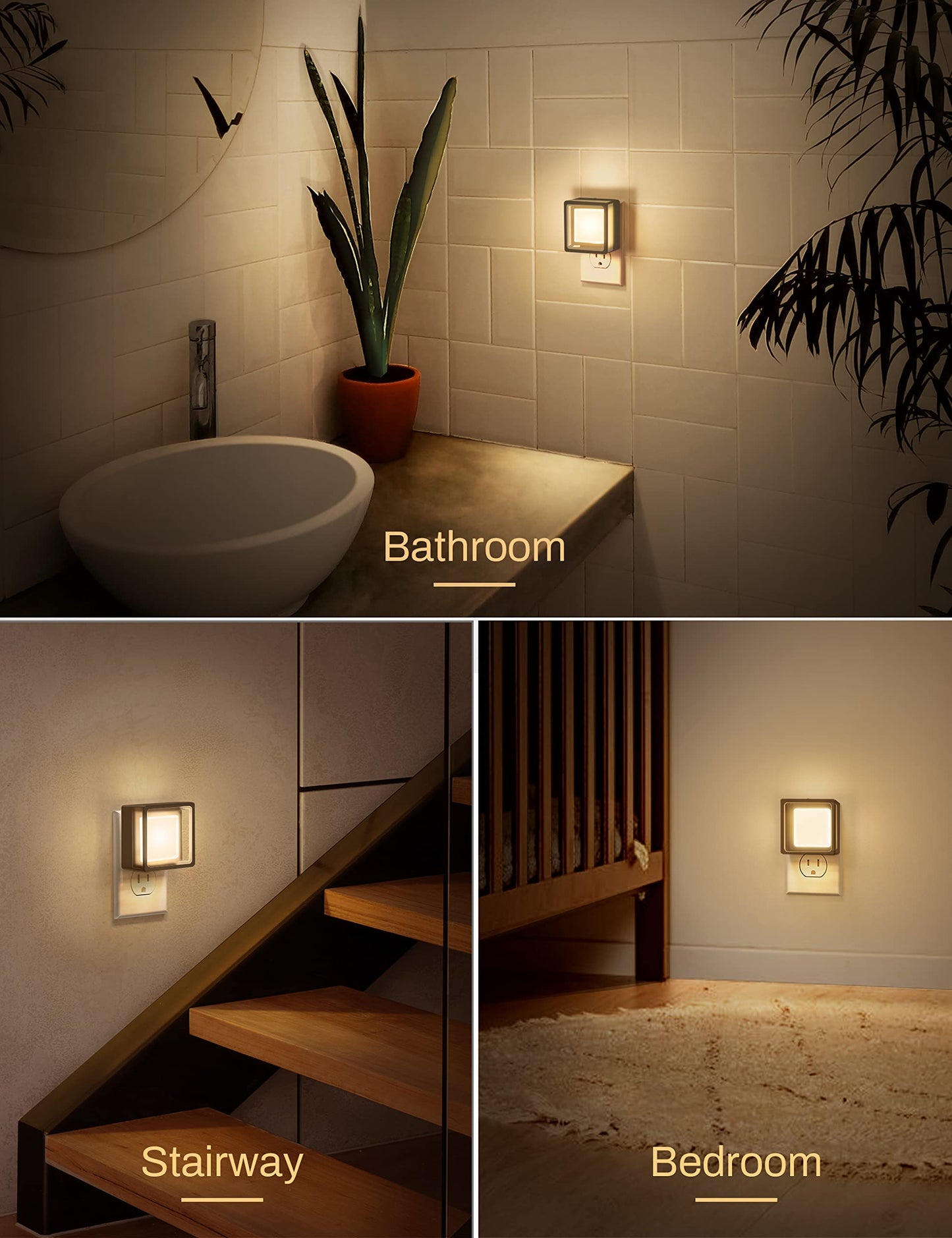 DORESshop LED Night Light 2 Pack Dusk to Dawn Dimmable