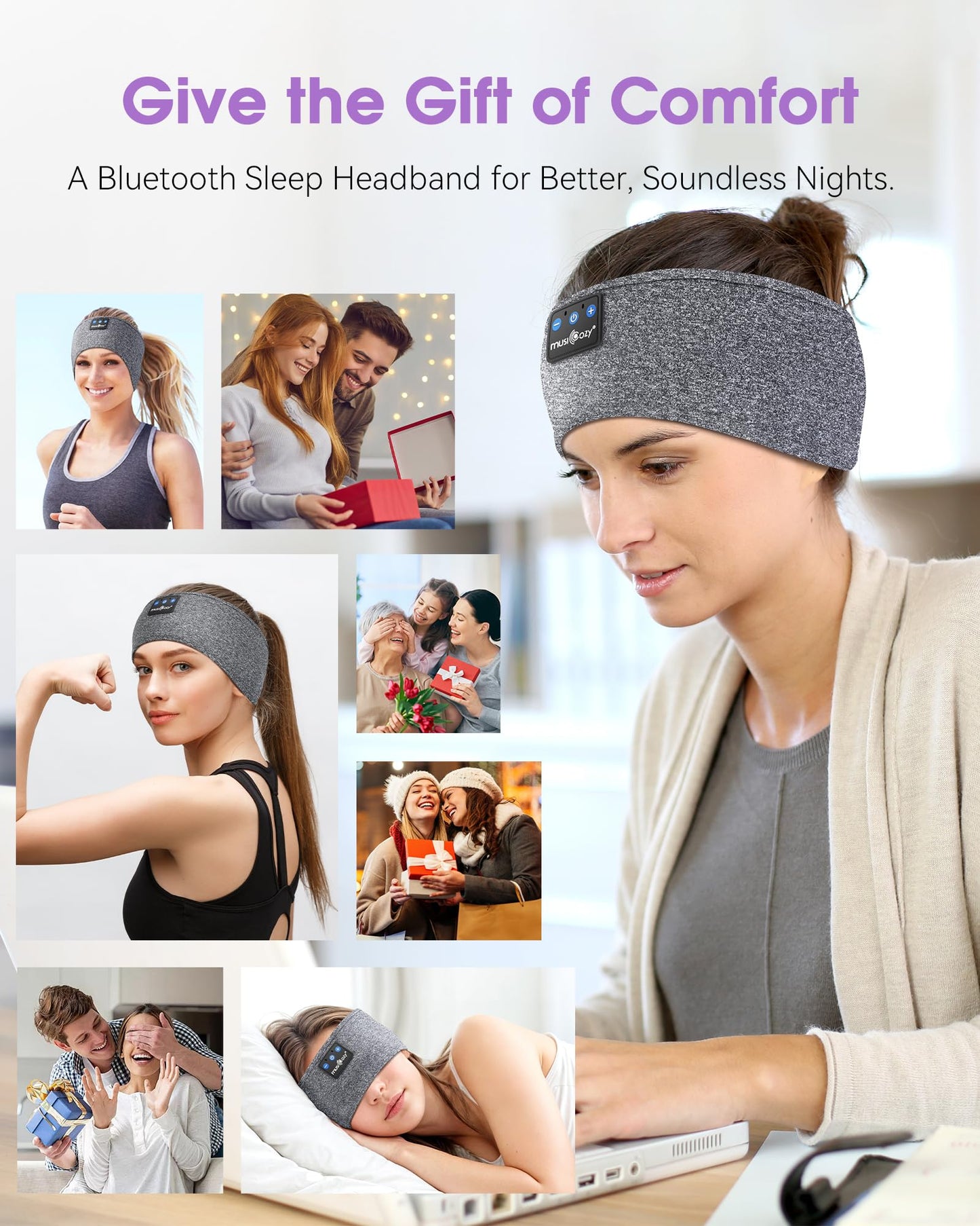 Sleep Headphones Headband Bluetooth 5.4 Wireless Earphones