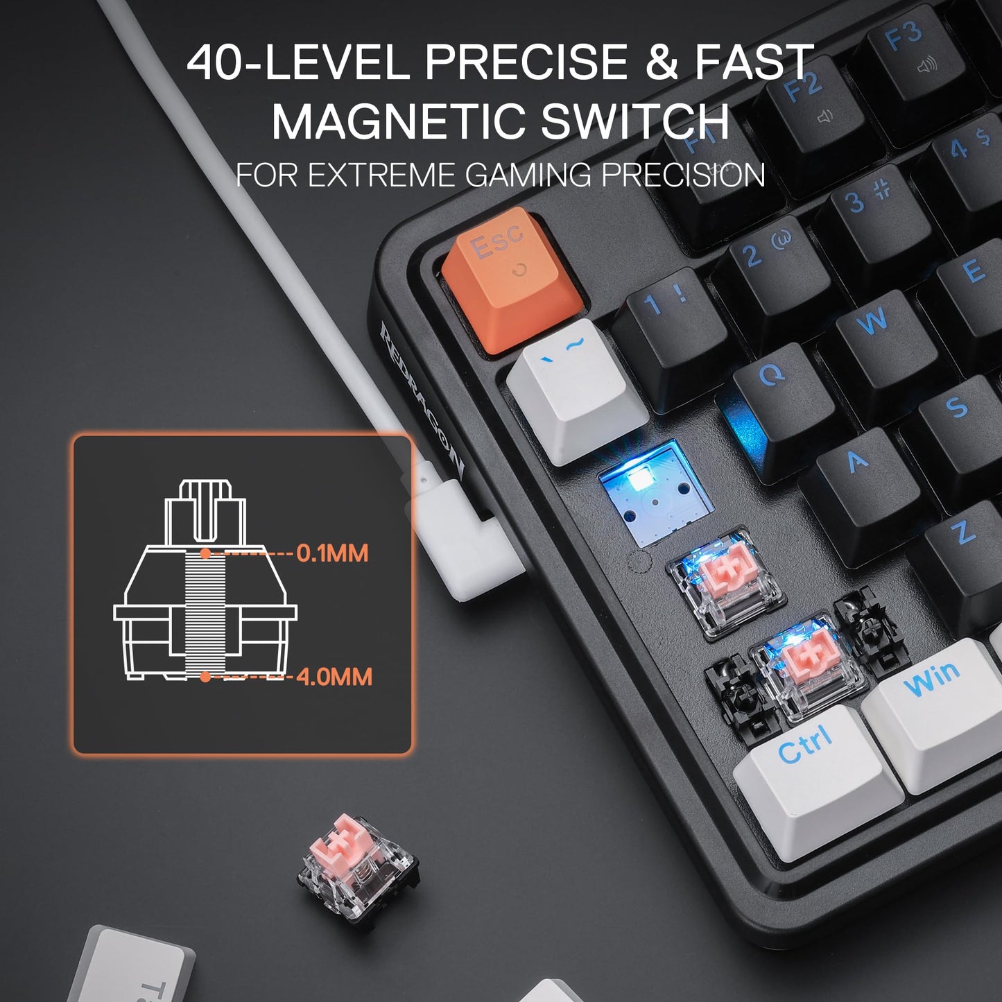 Redragon K673 Pro Wireless RGB Gaming Keyboard with Custom Knob