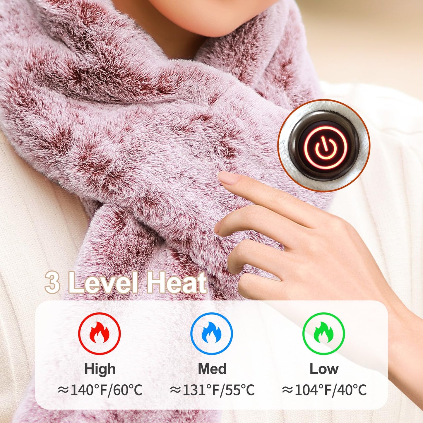 Heated Scarf for Women and Men Neck Warmer with Power Bank