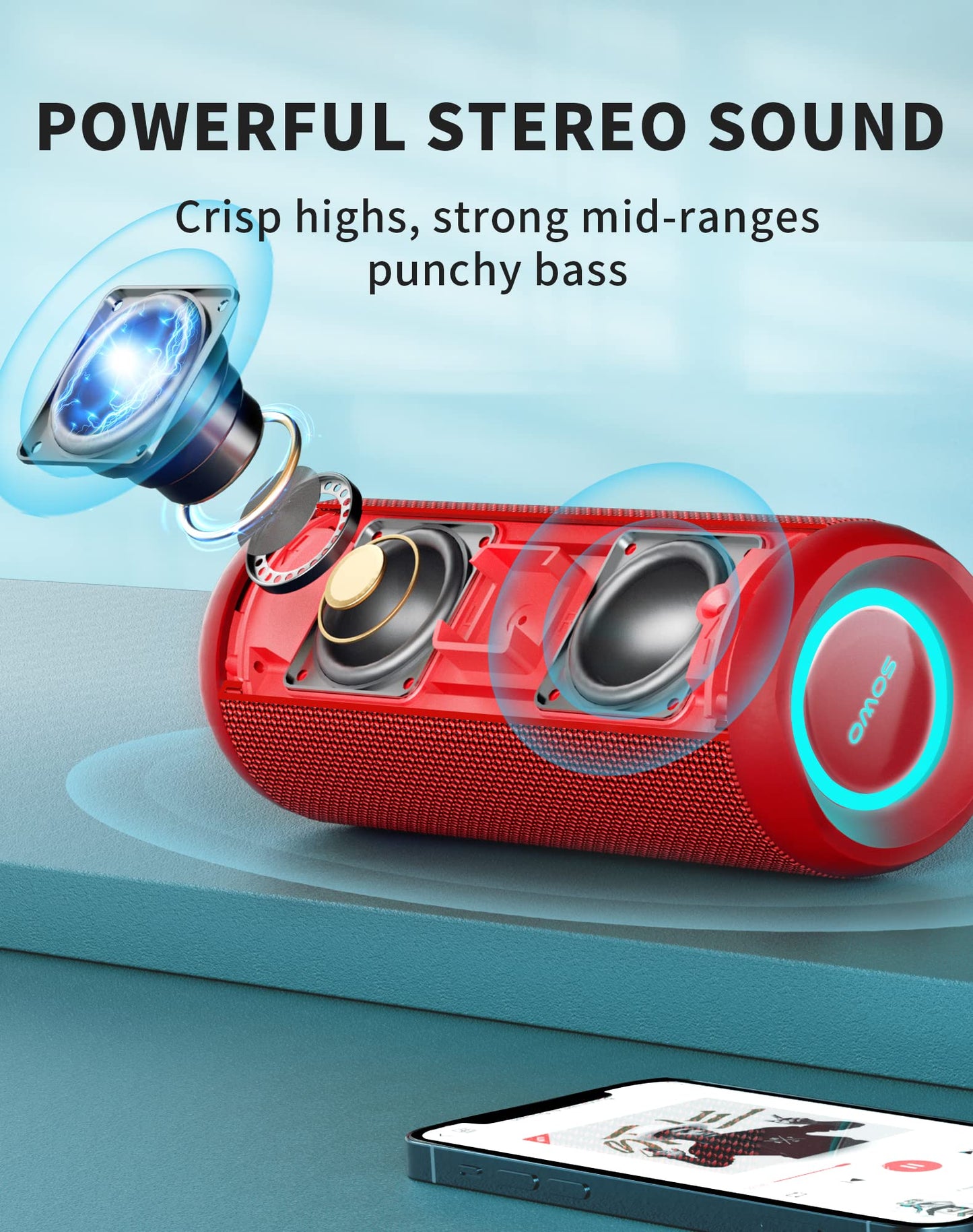 Wireless Portable Speaker IPX7 Waterproof 25W Stereo Sound
