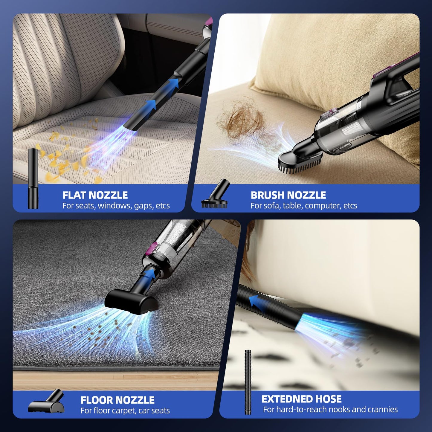 Cordless Car Vacuum 18000Pa 2 In 1 Vacuum And Air Duster