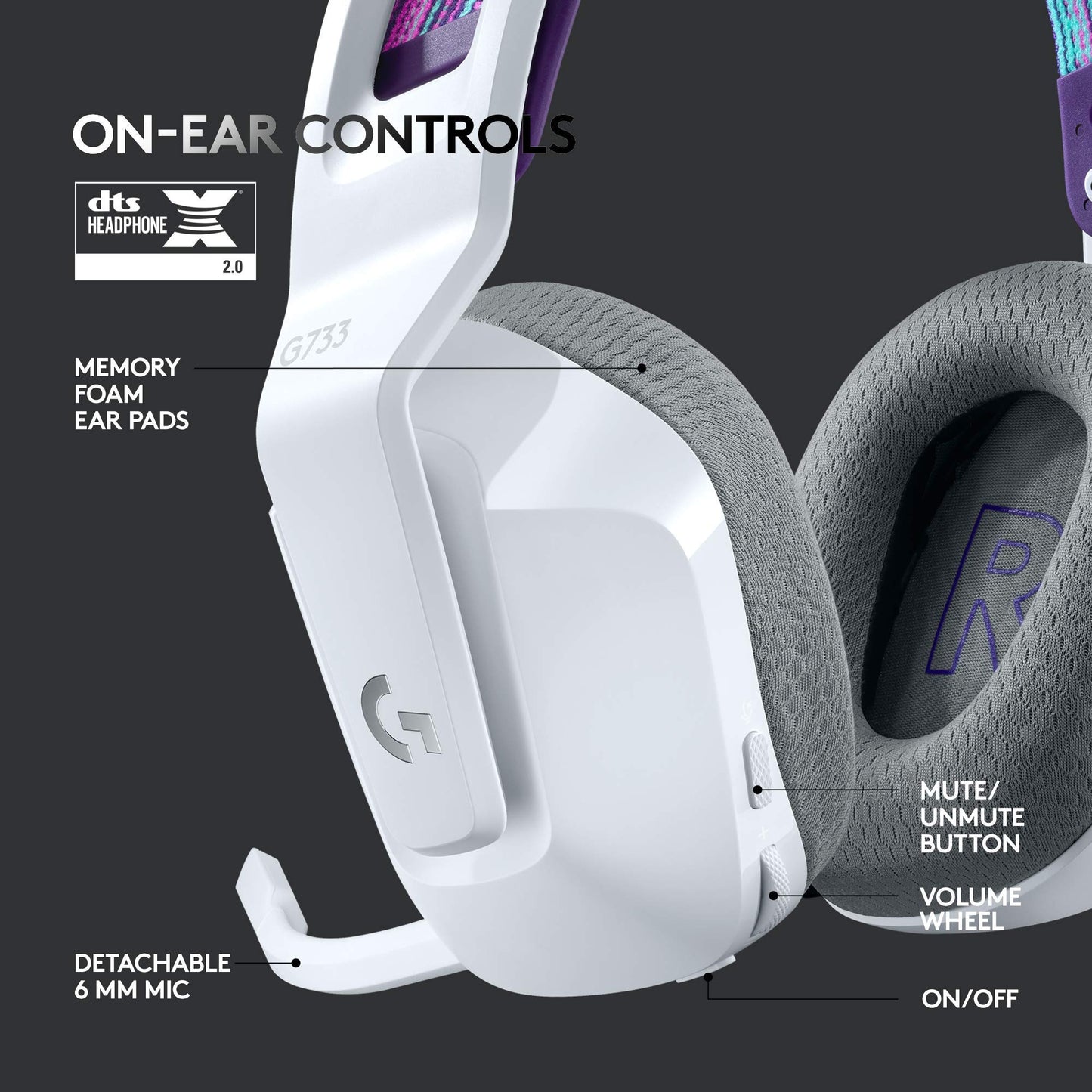 Logitech G733 Wireless Gaming Headset with Premium Audio
