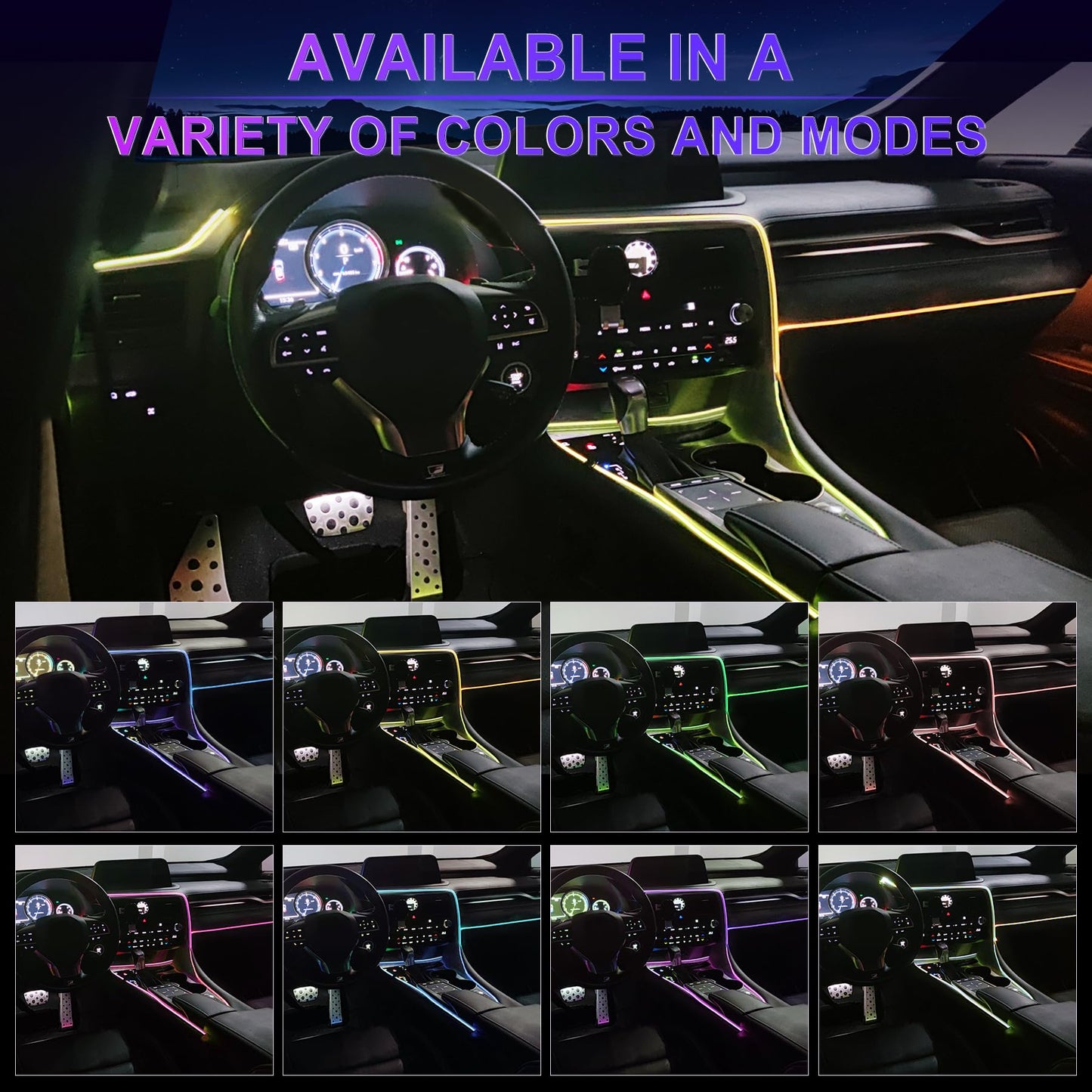 LivTee Smart Car LED Interior Lights USB Port App Control
