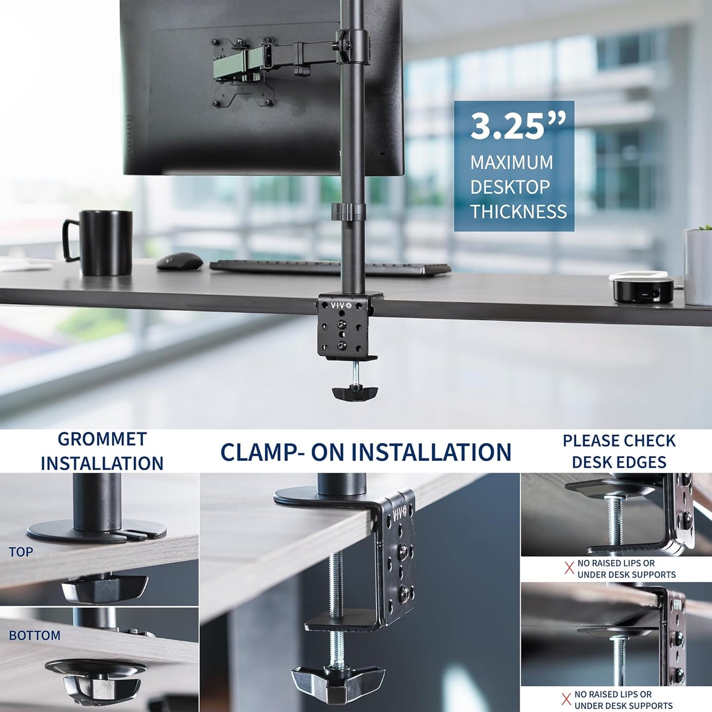 VIVO Ultrawide Monitor Arm Desk Mount 13 Through 38 Inch