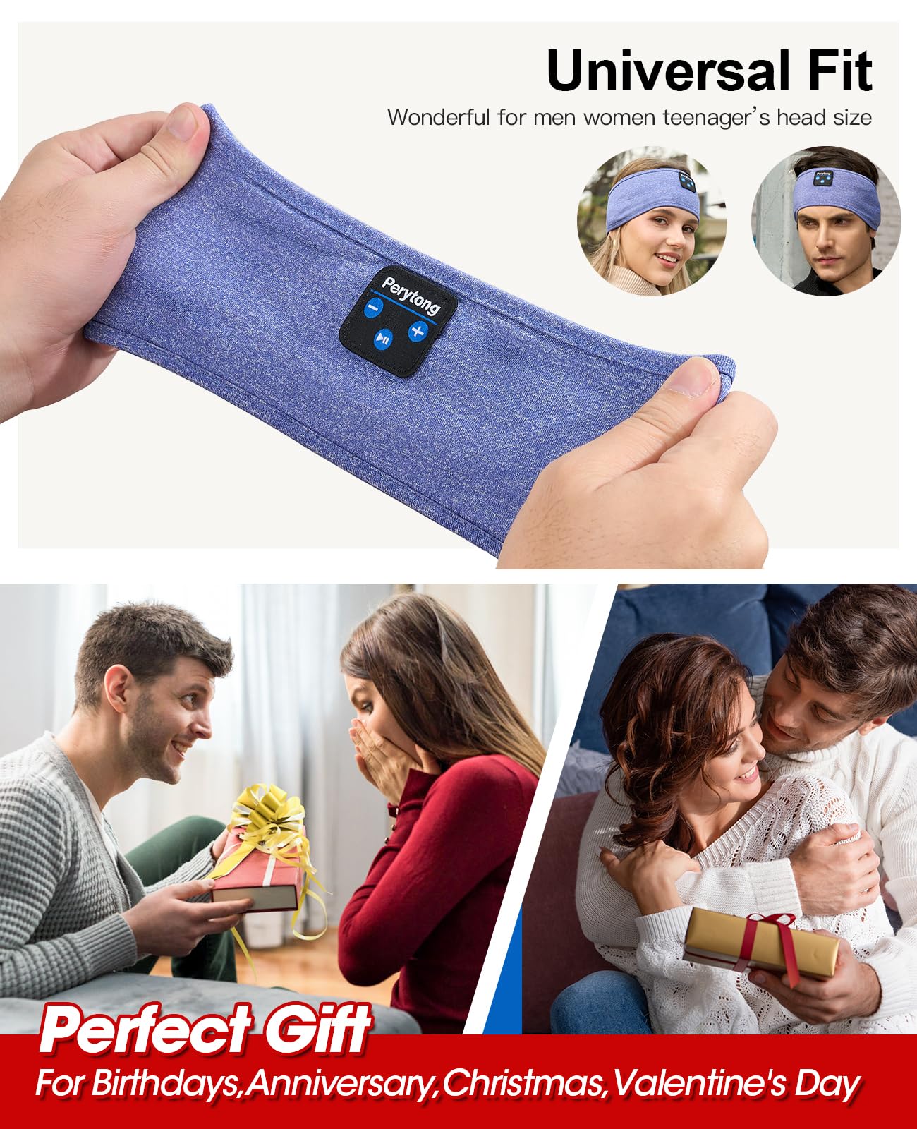 Perytong Sleep Headphones Wireless Bluetooth Headband