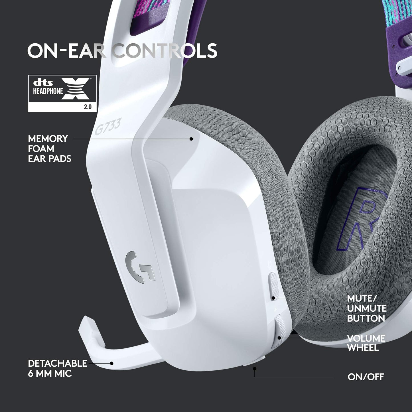 Logitech G733 Wireless Gaming Headset with Premium Audio