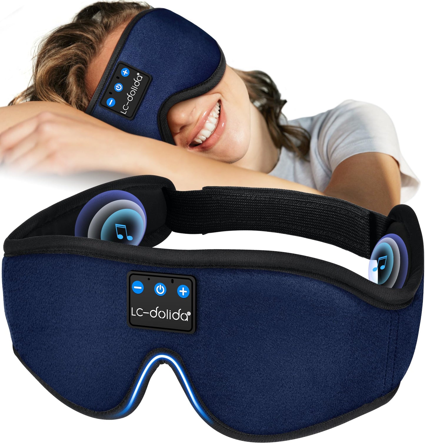 Sleep Headphones Bluetooth Eye Mask for Side Sleepers
