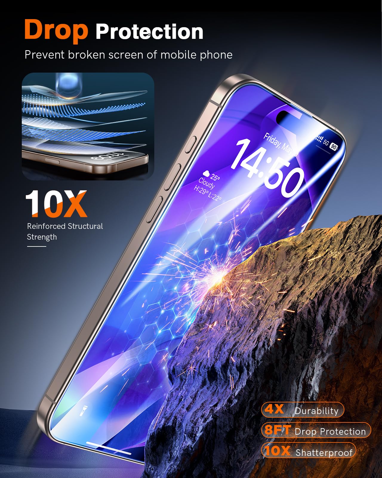 LK 2 Tempered Glass Screen Protector For iPhone 17 Pro Max