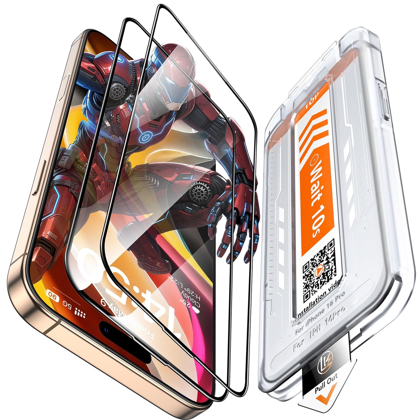 LK 2 Tempered Glass Screen Protector For iPhone 17 Pro Max