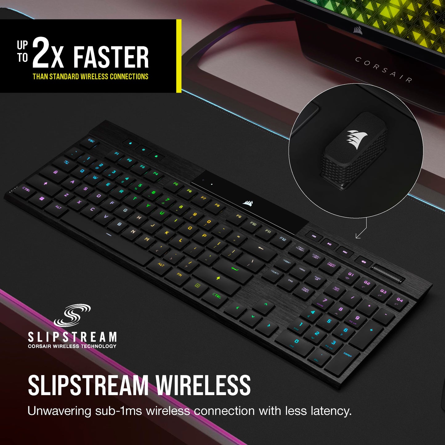 Corsair K100 RGB Gaming Keyboard with Hyper-Processing Technology