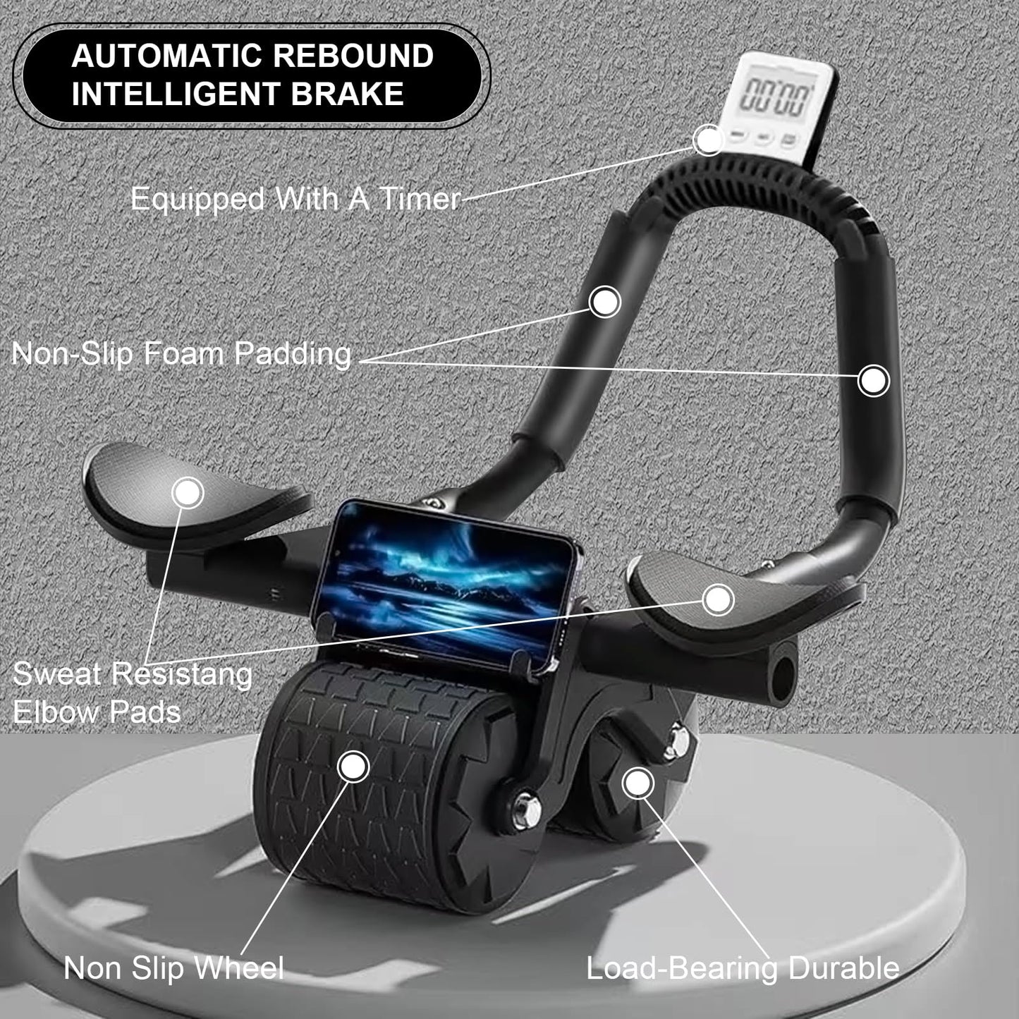 2025 Ab Roller Wheel With Knee Mat And Timer For Ab Workouts