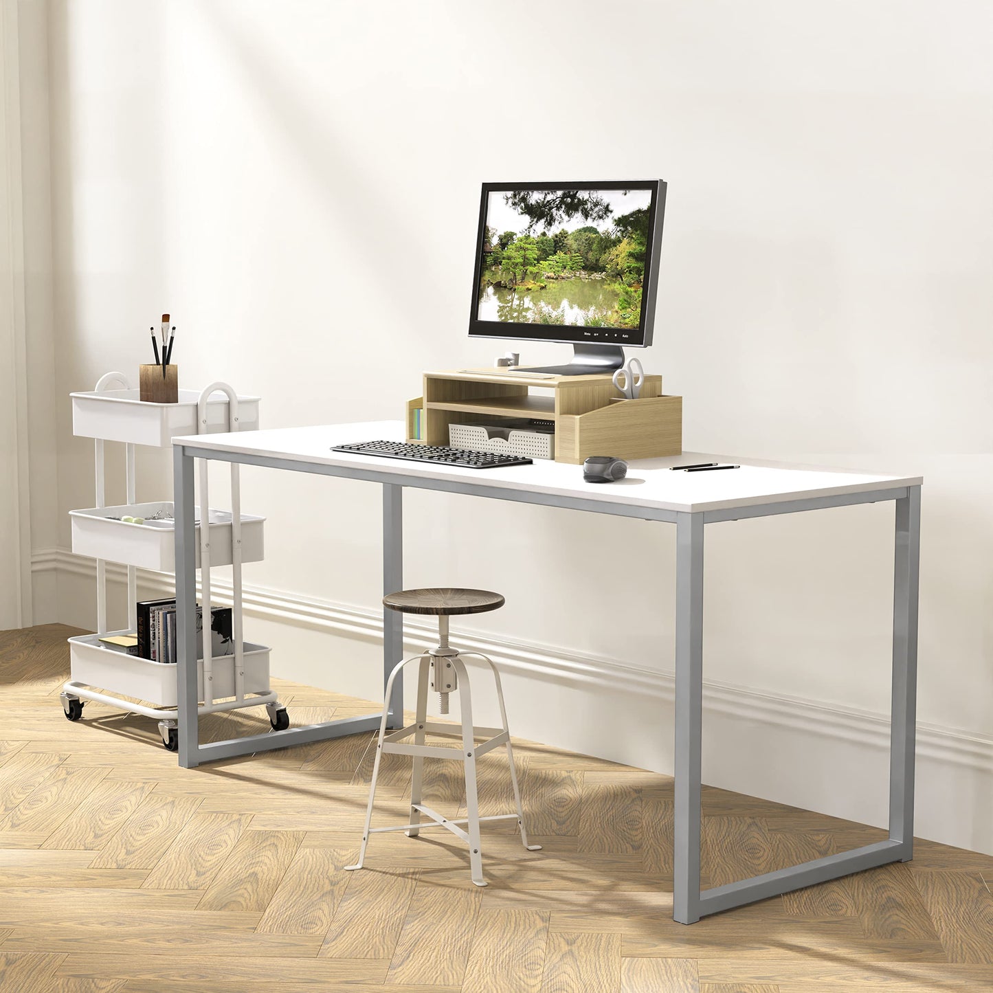 SHW 48 Inch Black Home Office Computer Desk