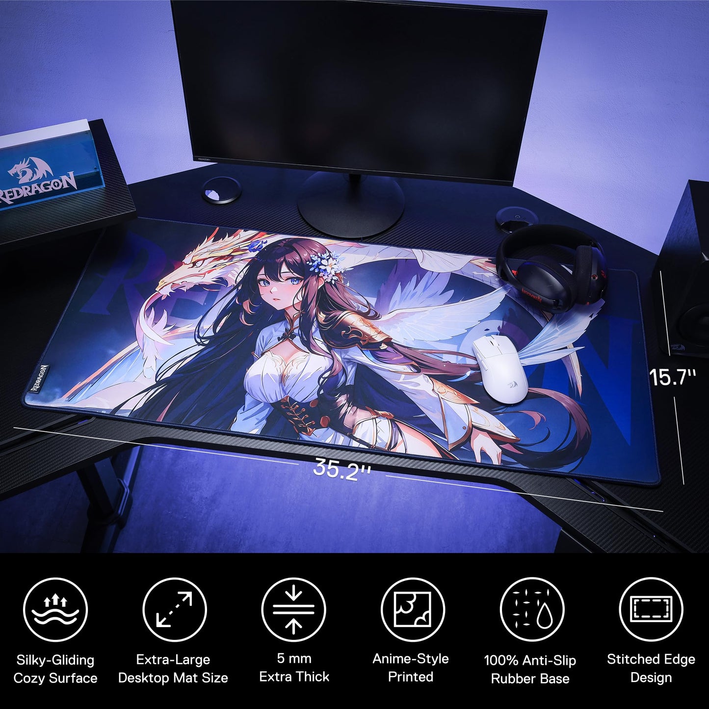 Redragon Anime Gaming Mouse Pad With Smooth Surface