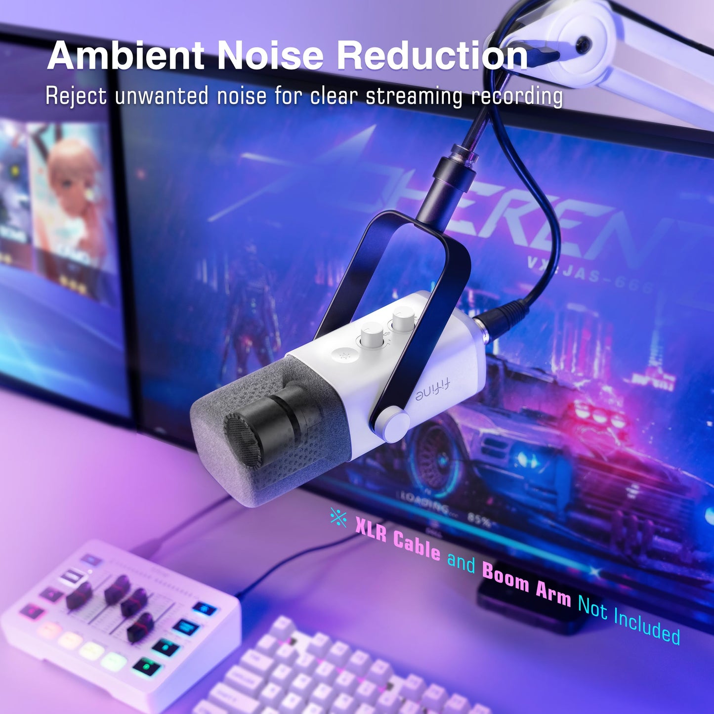 FIFINE USB XLR Dynamic Microphone AM8 Mute Button RGB Light
