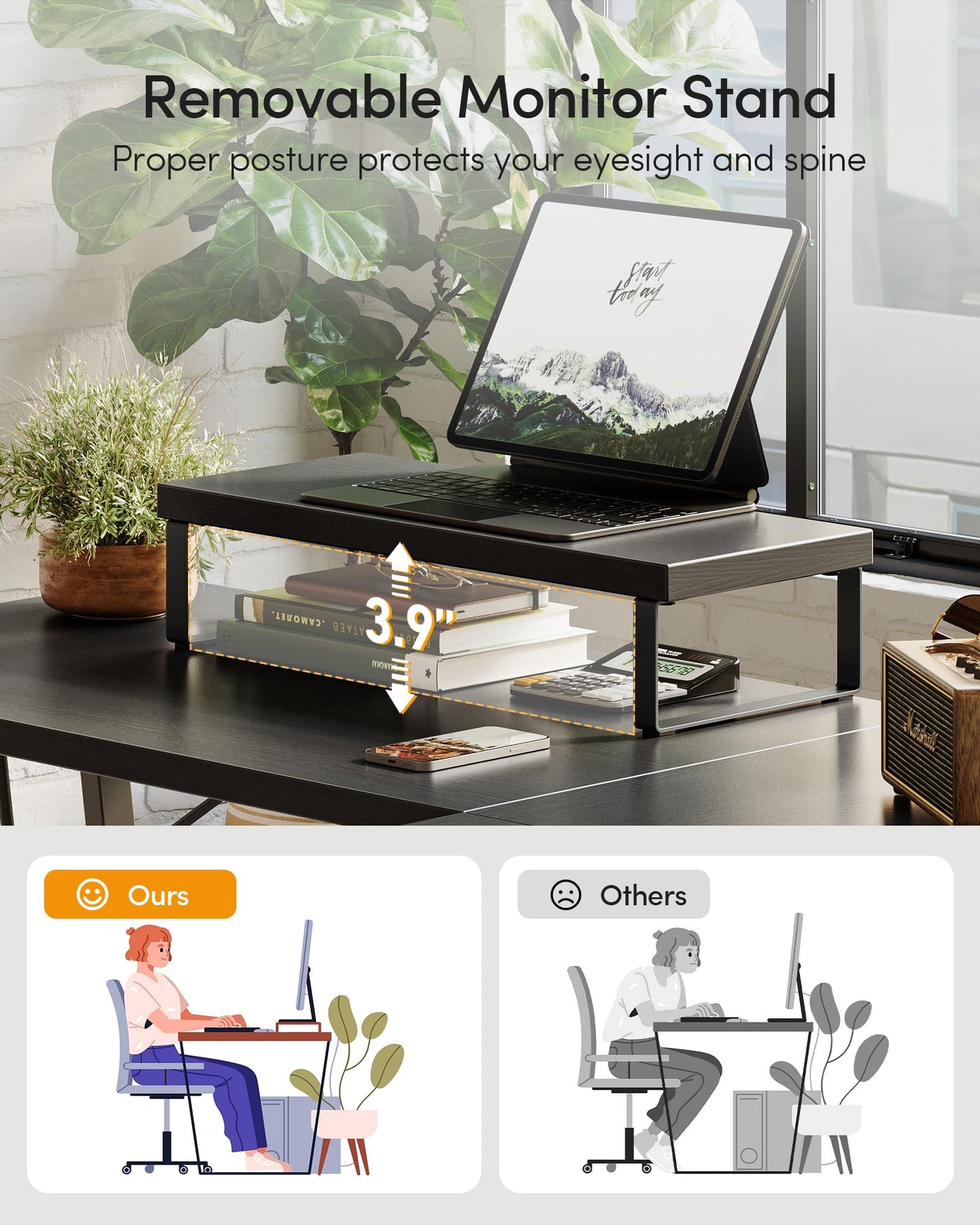 CubiCubi L Shaped Gaming Desk with Carbon Fiber Surface