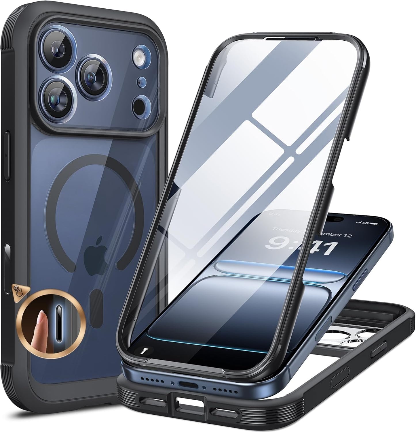 Miracase Glass Series iPhone 11 Rugged Case 6.1 9H Purple