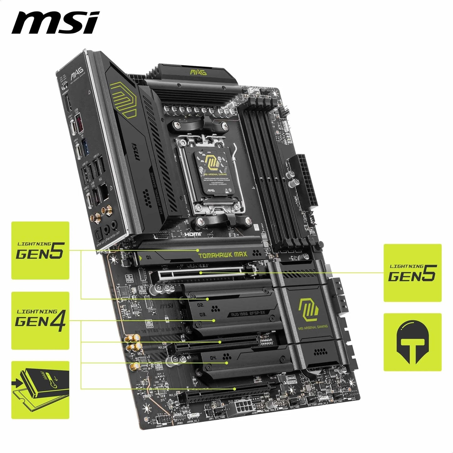 MSI MAG X870 Tomahawk WiFi Gaming Motherboard for AMD Ryzen