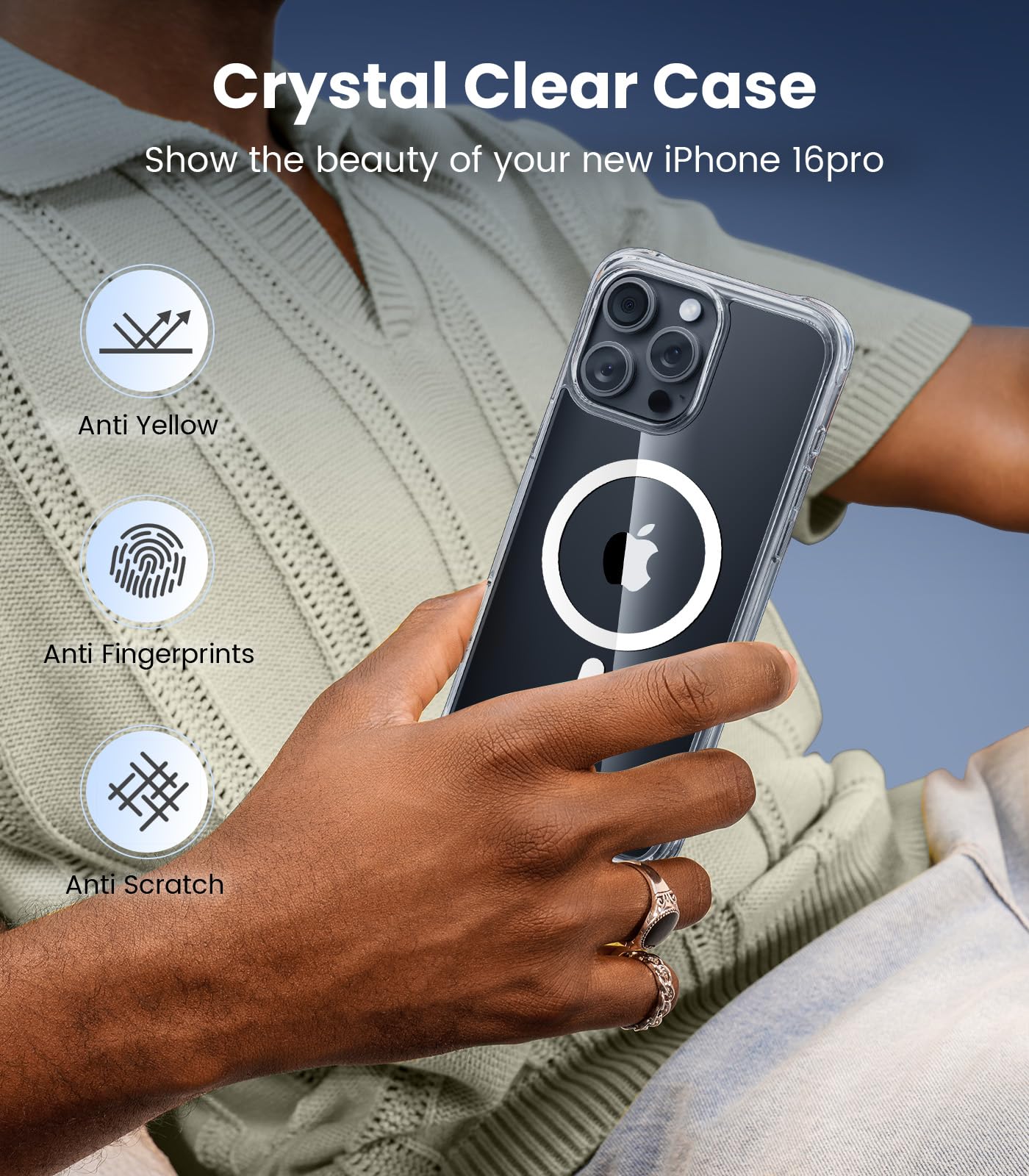 Mkeke Clear Case for iPhone 17 Pro Max Shockproof Bumper