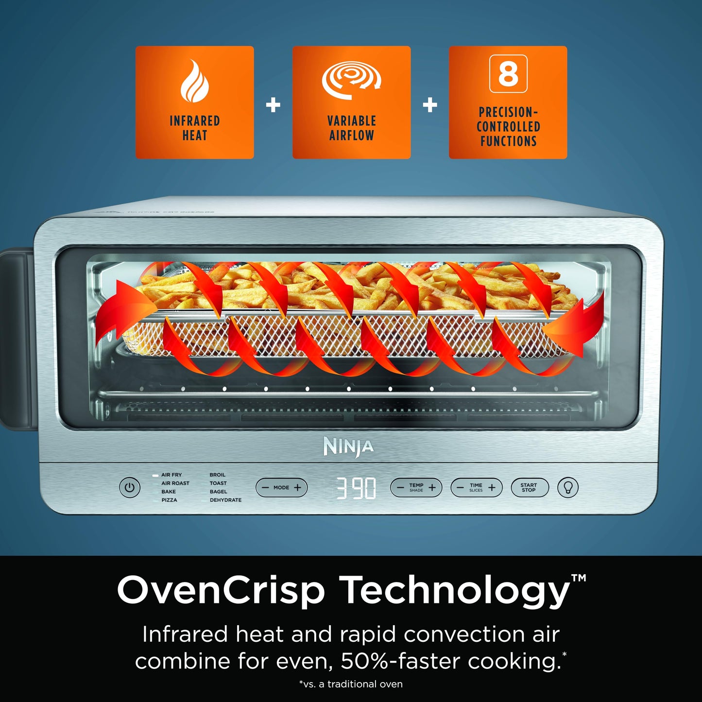 Ninja Flip Toaster Oven and Air Fryer Space Saving Design