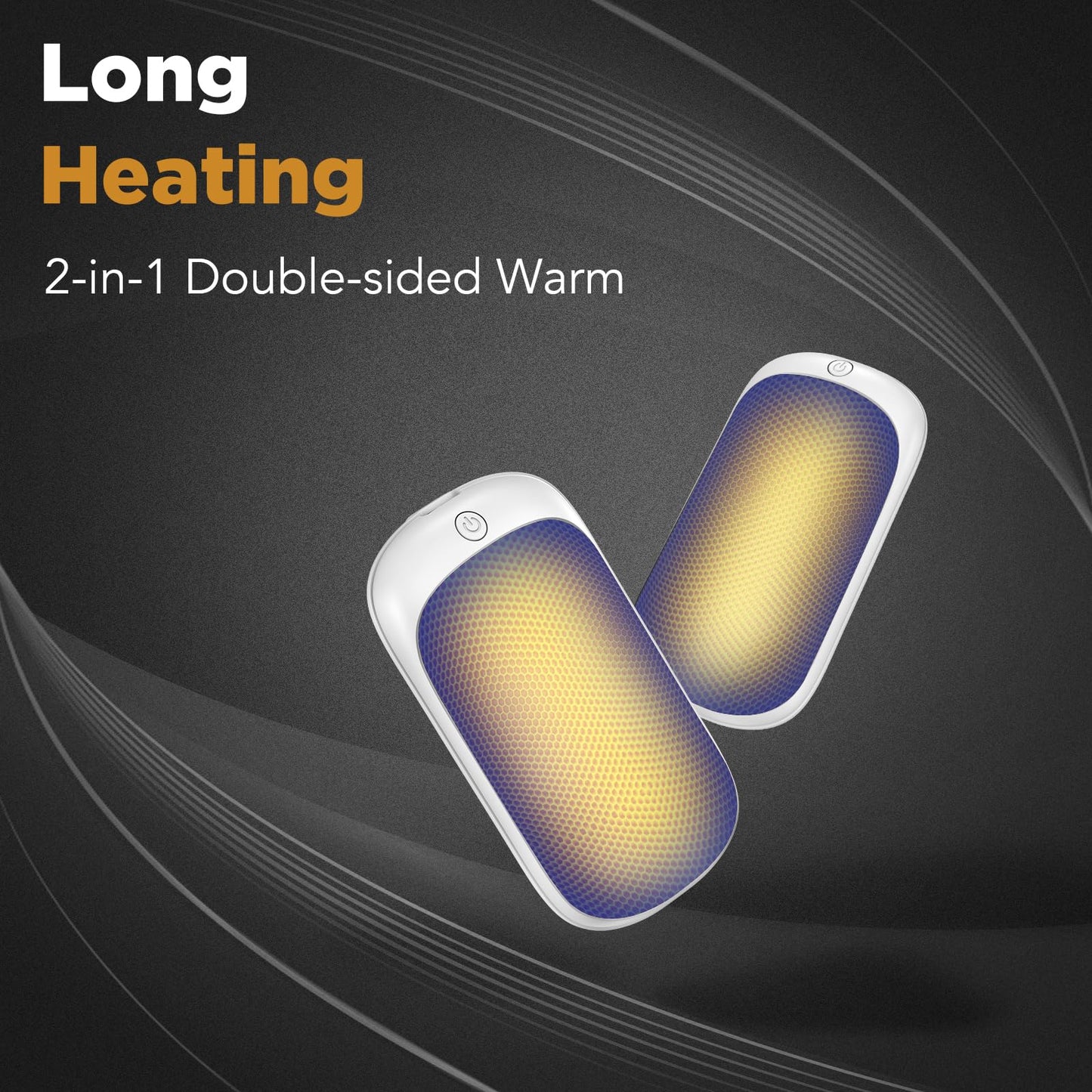 2 Pack Rechargeable Hand Warmers USB Portable 2 In 1
