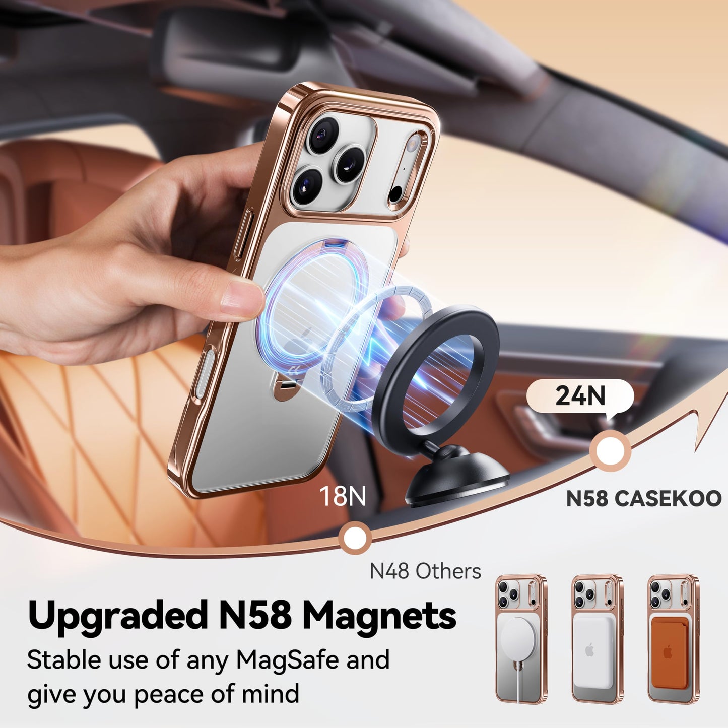 Casekoo Cosmic Orange iPhone 17 Pro Max Case With Stand
