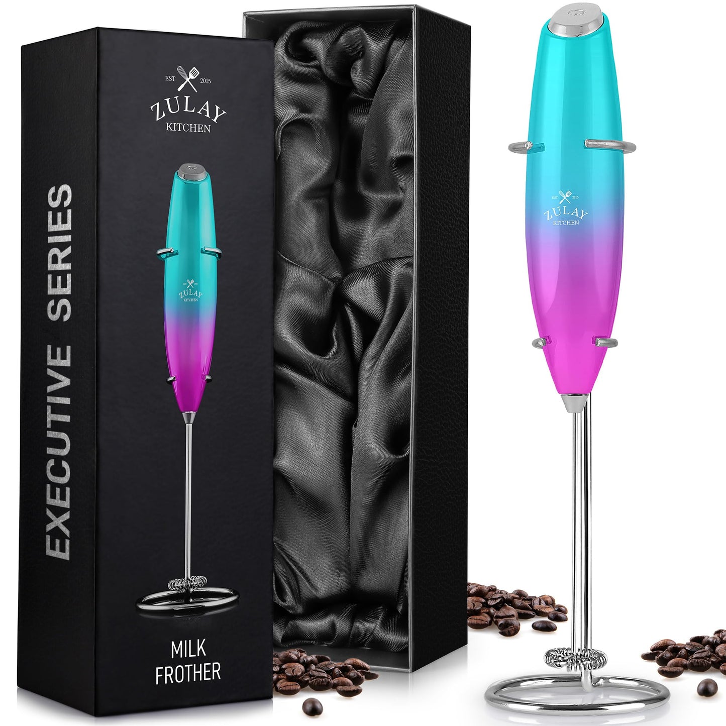 Zulay Milk Frother Wand Handheld Electric Whisk For Coffee