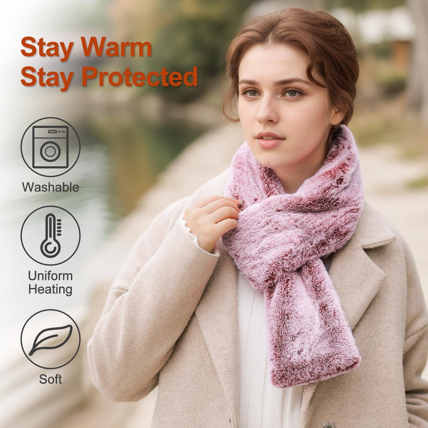 Heated Scarf for Women and Men Neck Warmer with Power Bank
