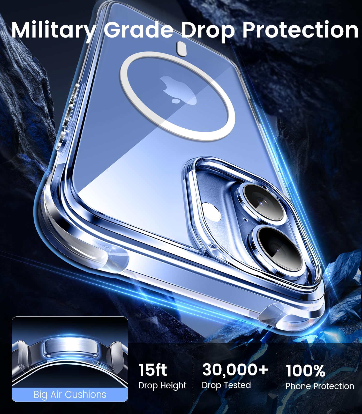 Mkeke Clear Case for iPhone 17 Pro Max Shockproof Bumper