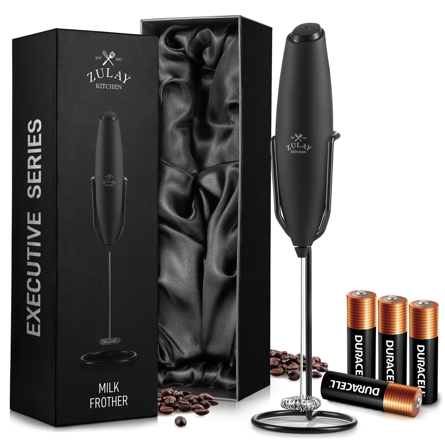 Zulay Milk Frother Wand Handheld Electric Whisk For Coffee