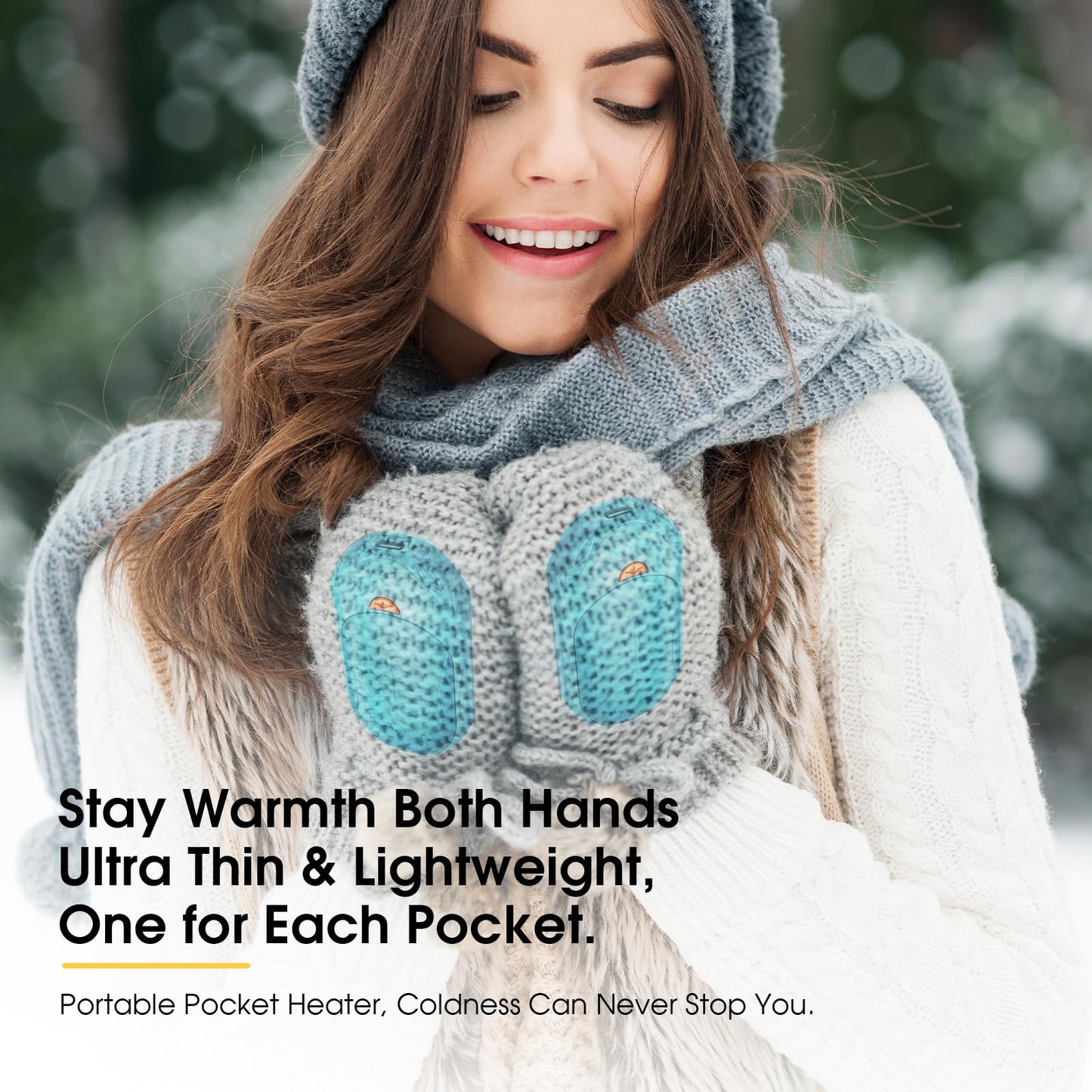 AI Hand Warmers 2 Pack Rechargeable Portable Pocket Heaters