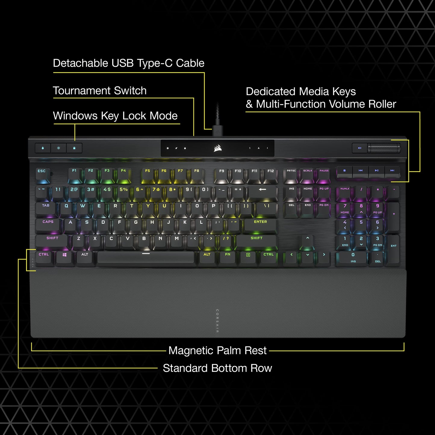 Corsair K70 RGB Pro Mechanical Gaming Keyboard With Hyper Polling