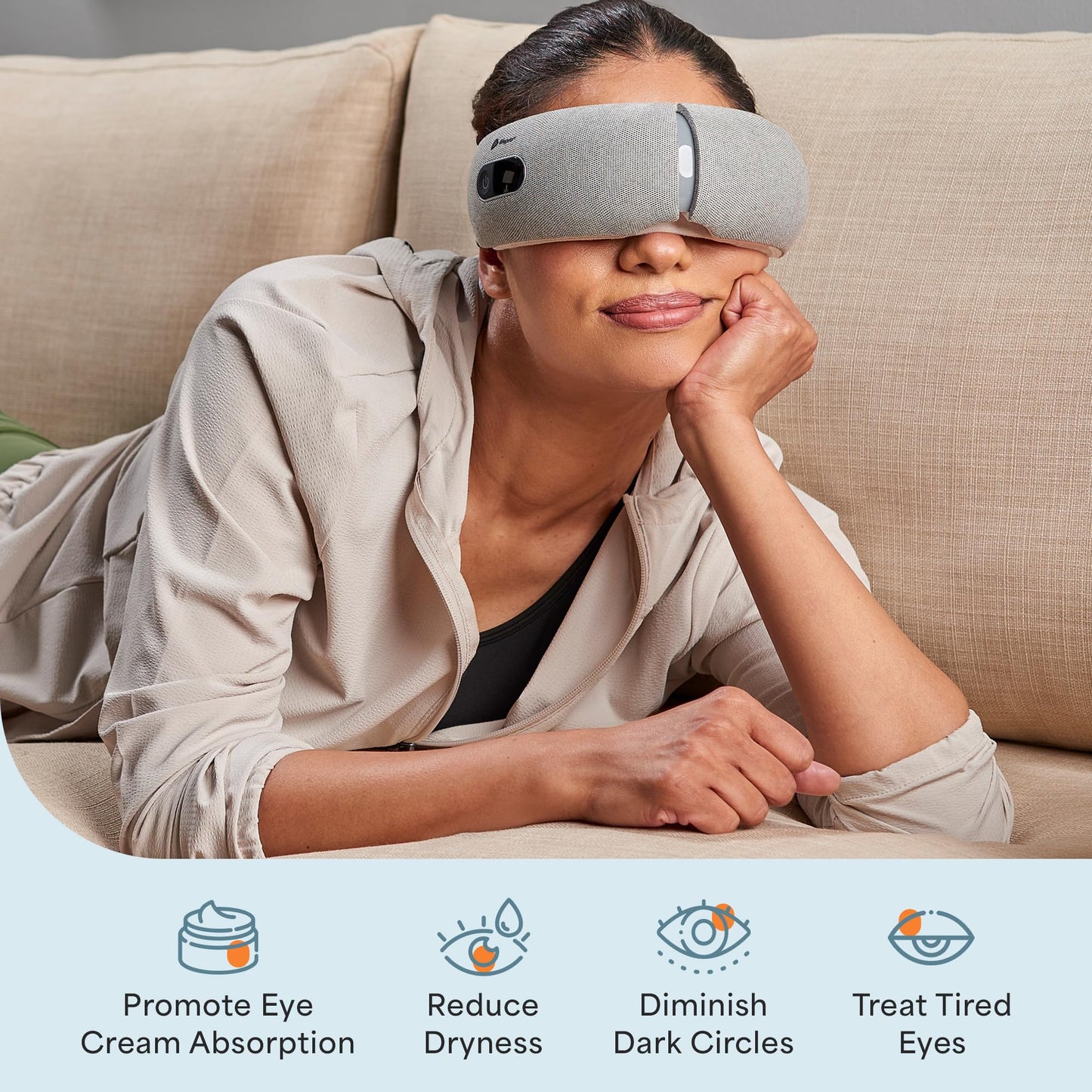Portable Eye Massager with Heat and Vibration for Relief