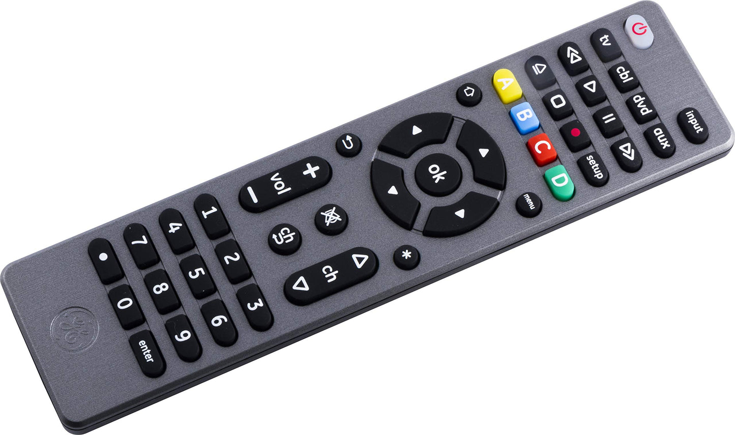 GE Universal Remote Control for 4 Devices Easy Setup
