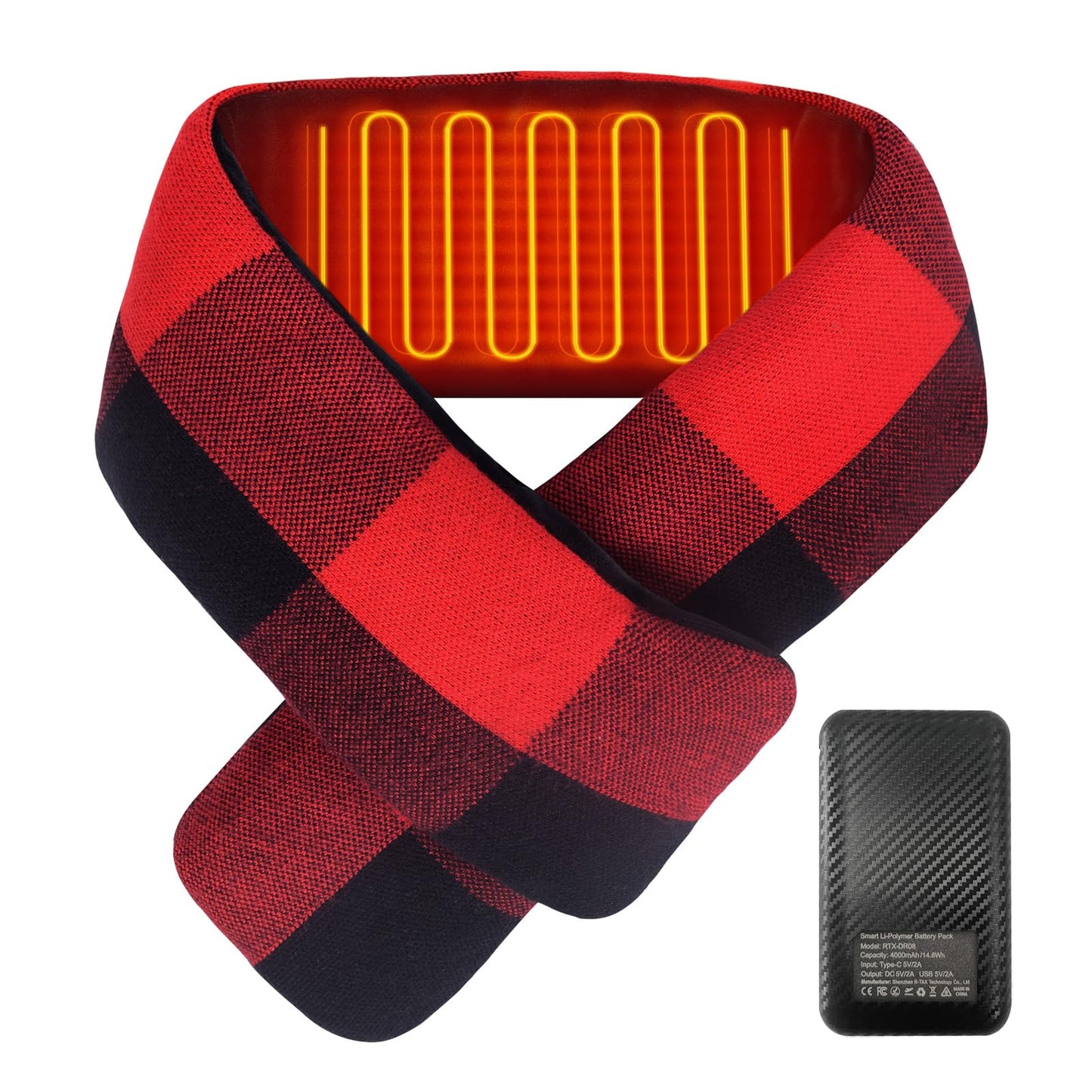Heated Scarf for Women and Men Neck Warmer with Power Bank